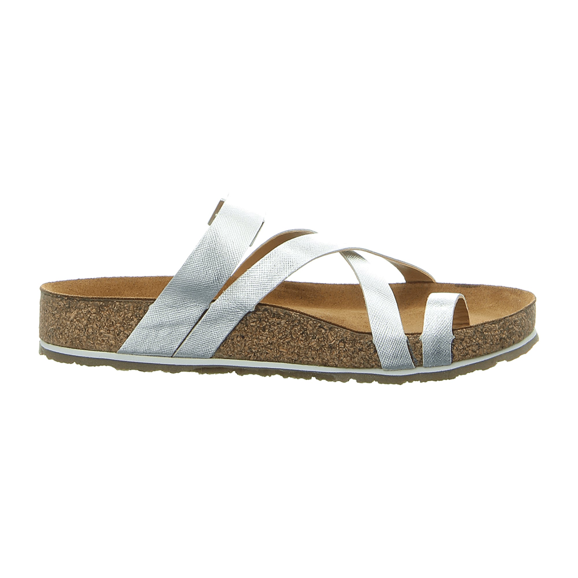 Haflinger Bio Luna Women's Silver Sandals - Stylish & Eco-Friendly