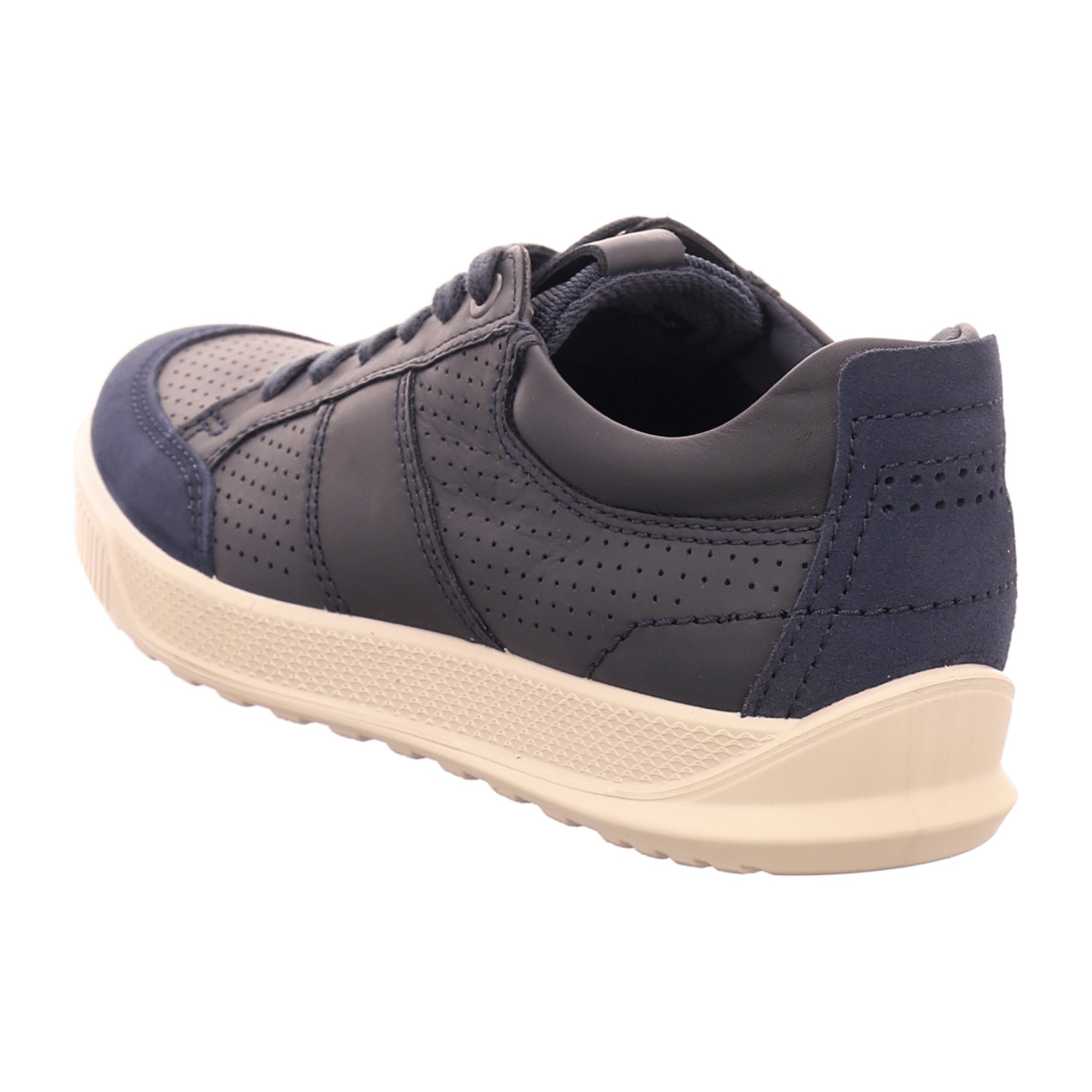 Ecco Byway Men's Blue Lace-Up Casual Shoe, Durable Leather & Textile