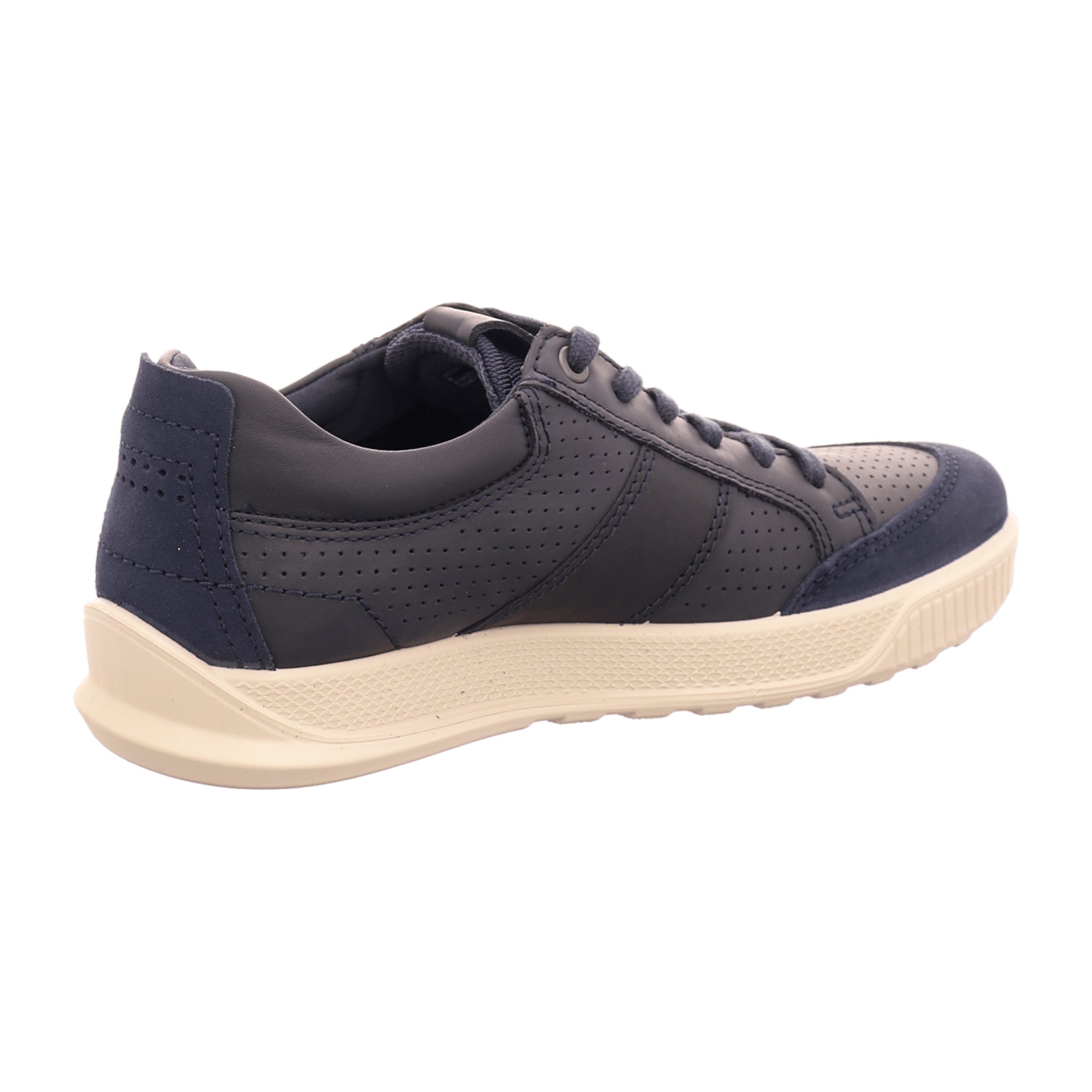 Ecco Byway Men's Blue Lace-Up Casual Shoe, Durable Leather & Textile