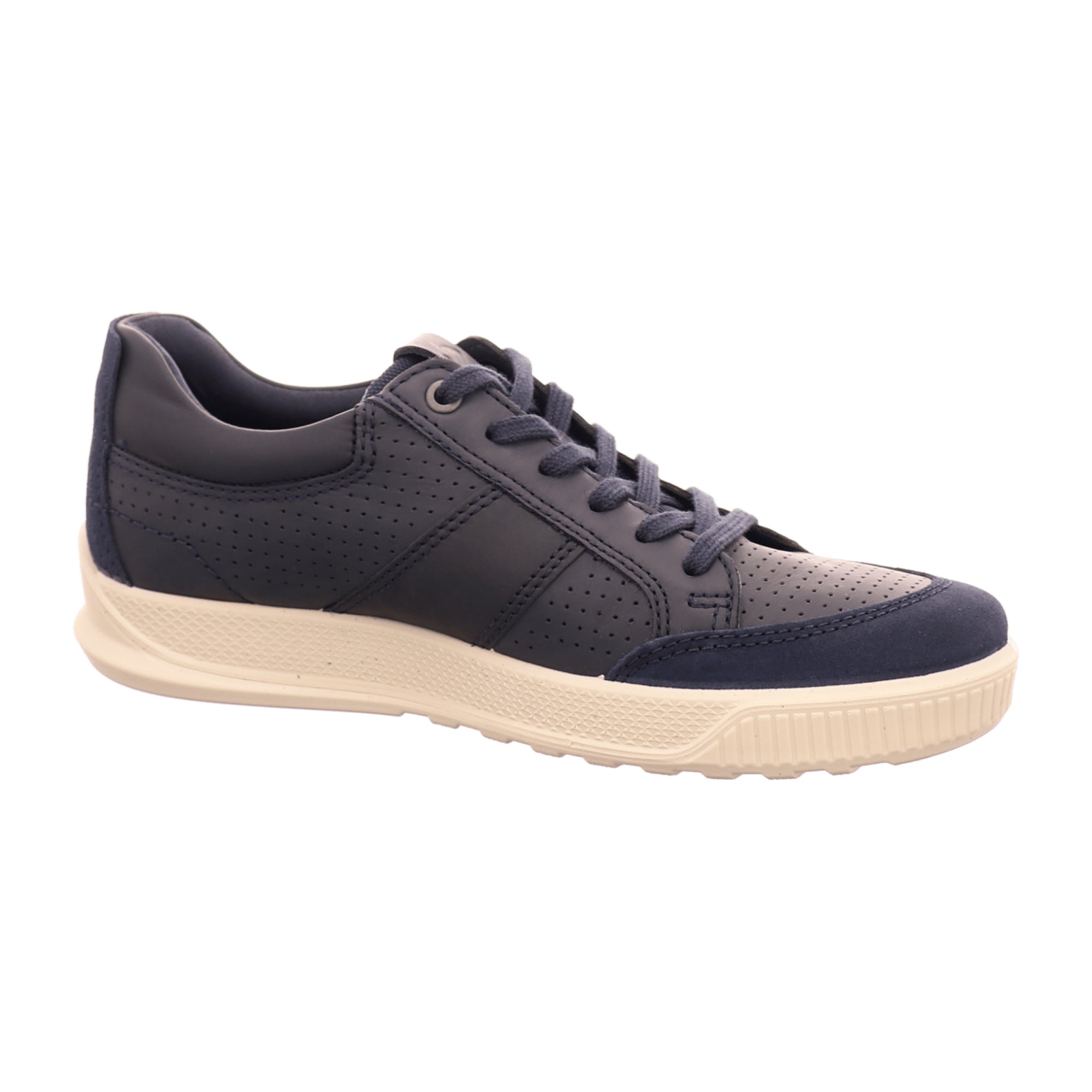 Ecco Byway Men's Blue Lace-Up Casual Shoe, Durable Leather & Textile