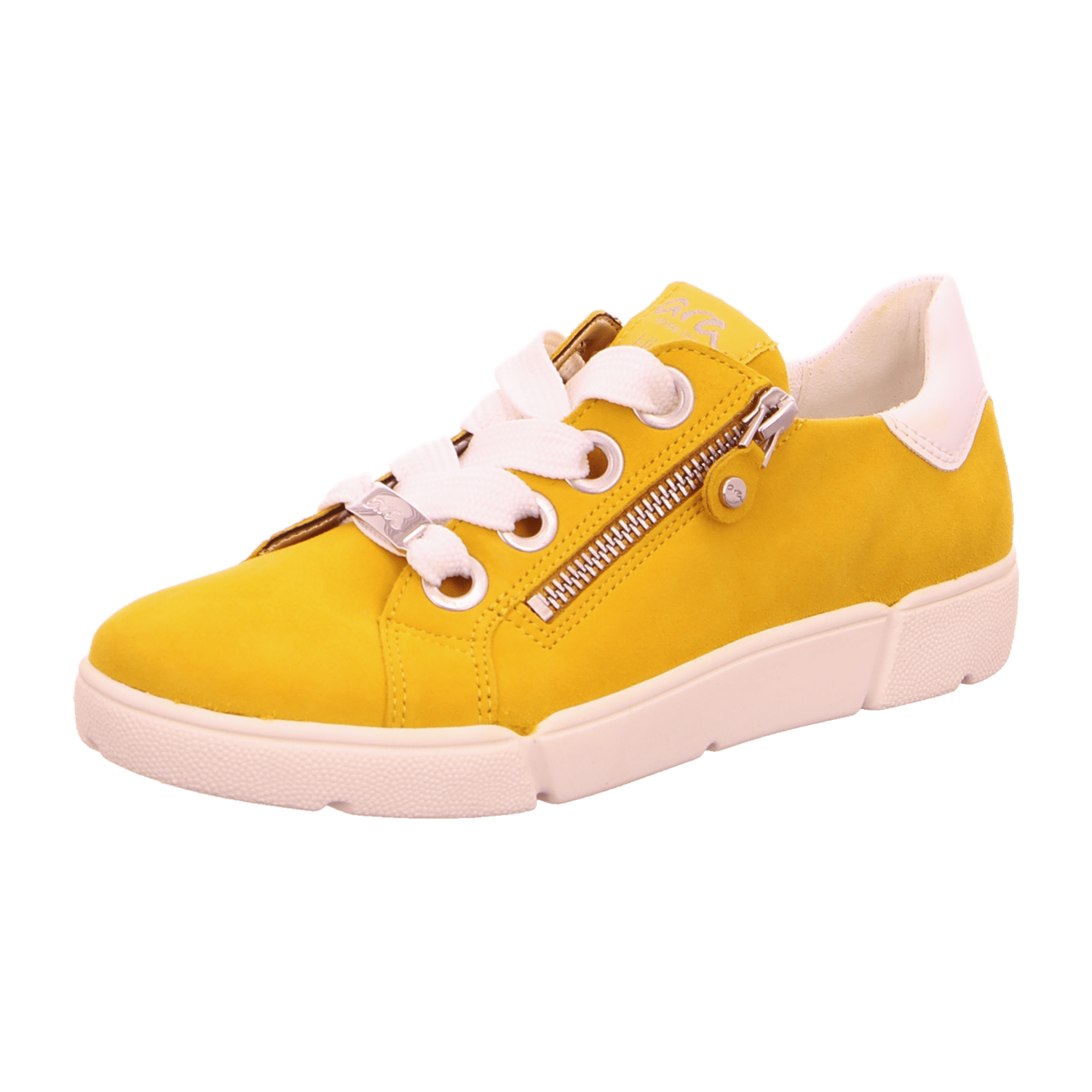 ARA Women's Suede Lace-Up Shoe in Yellow with Closed Toe and Cold-Weather Lined Interior