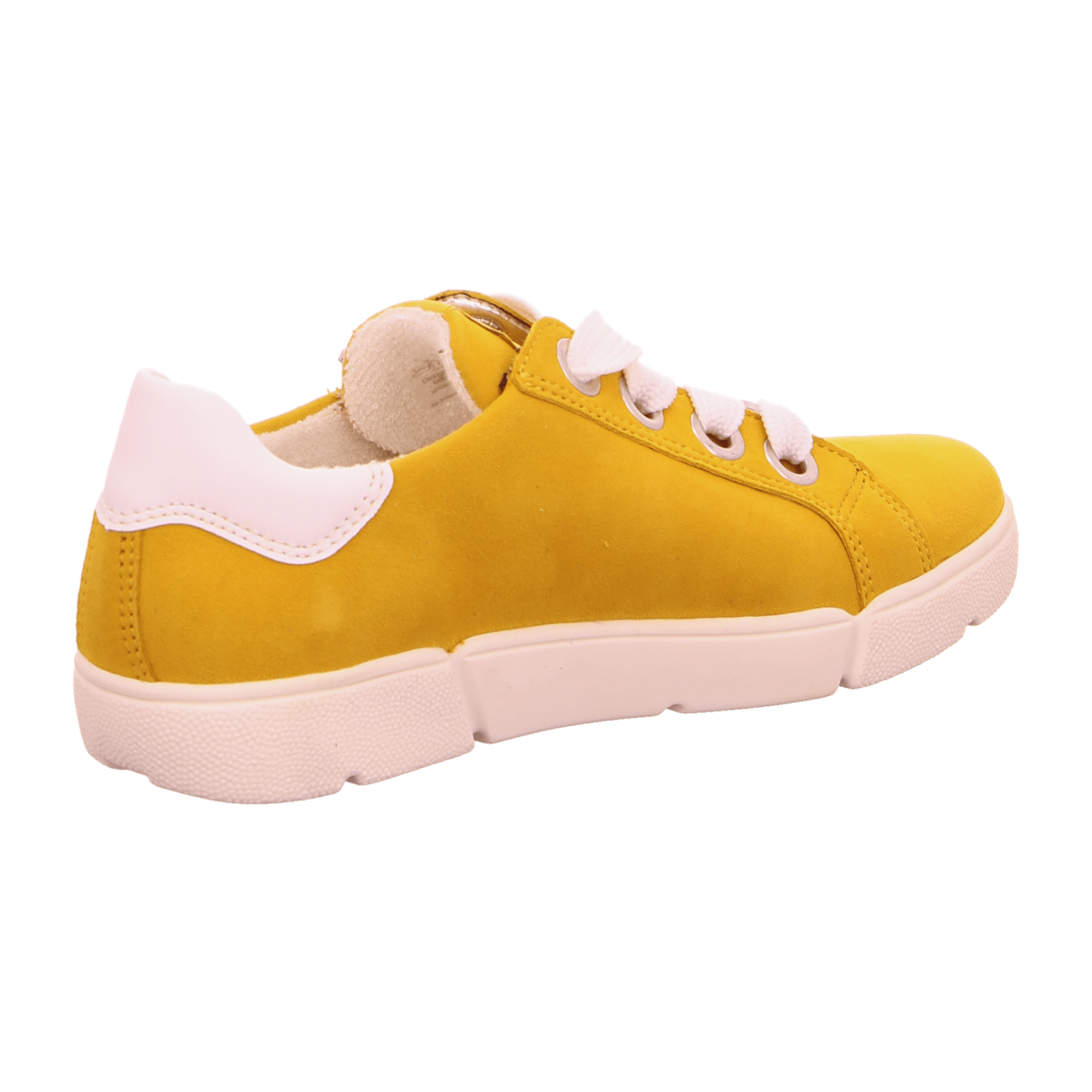 ARA Women's Suede Lace-Up Shoe in Yellow with Closed Toe and Cold-Weather Lined Interior