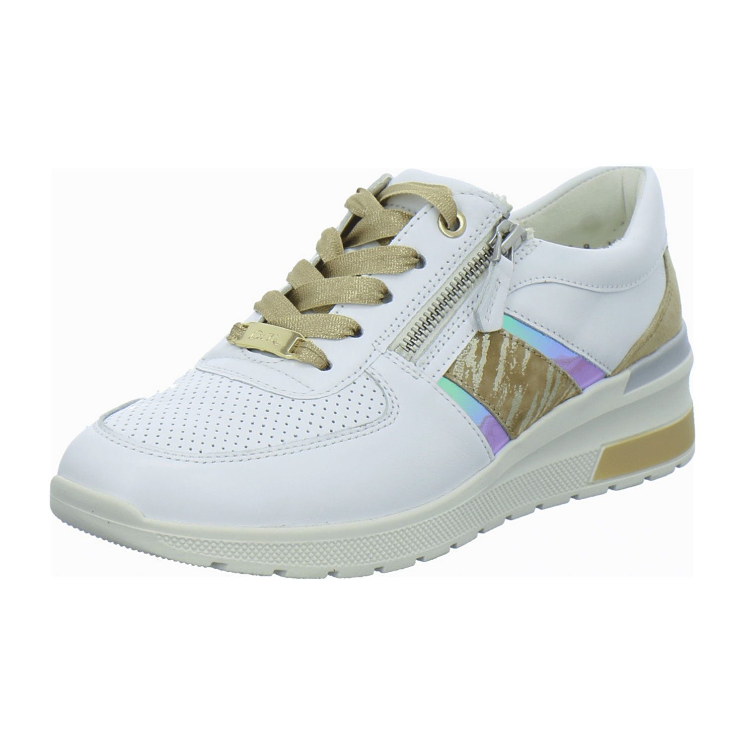 ARA Women's White Smooth Leather Lace-Up Shoes with EVA Sole - Low-Top Style with Closed Toe and Lining