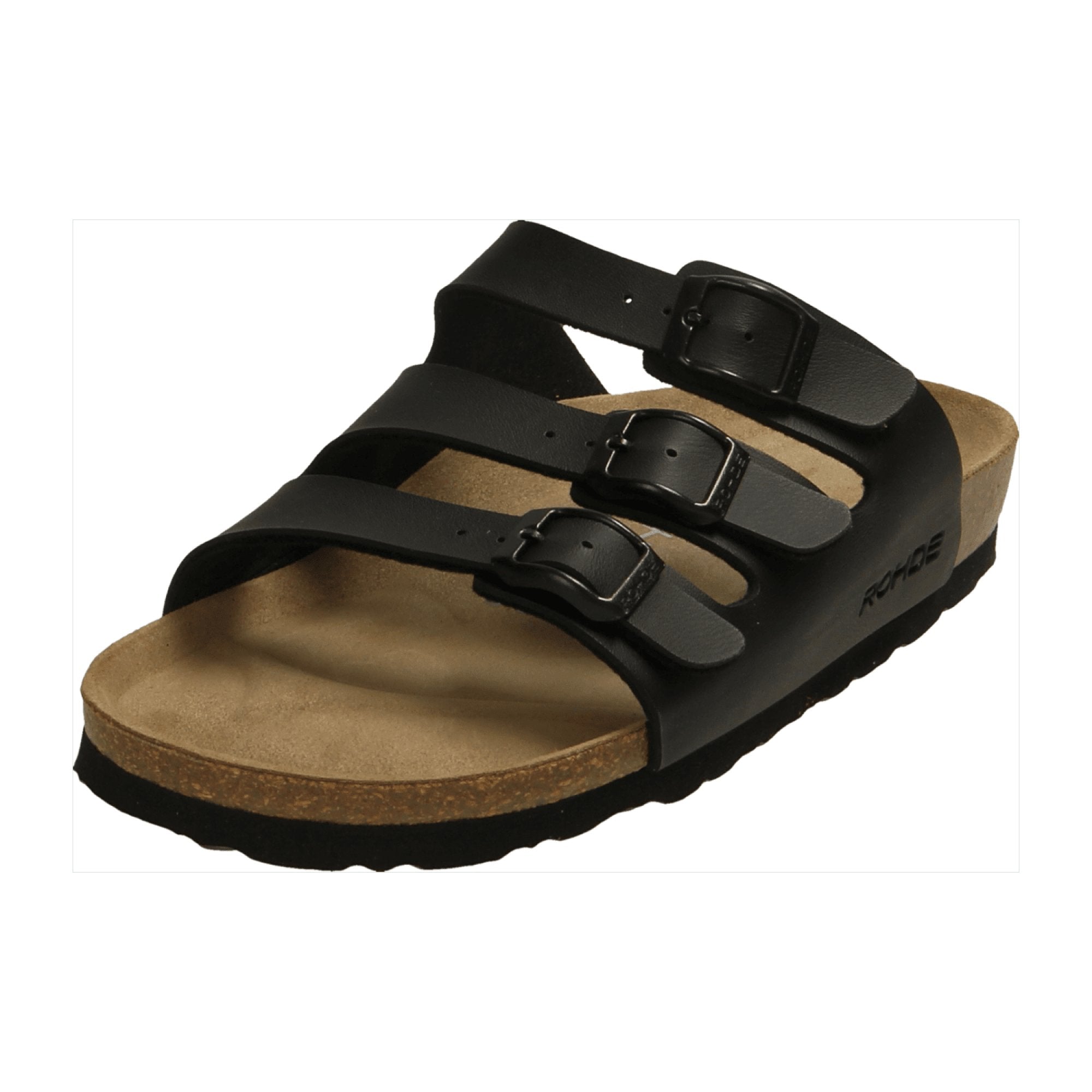 Rohde Alba Women's Black Sandals Open Toe Adjustable Strap Spring Summer Shoes