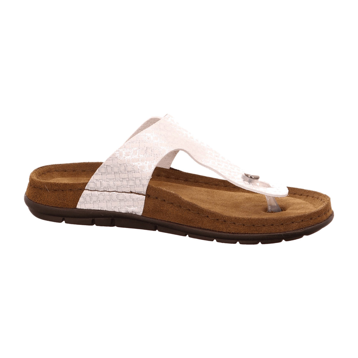 Rohde Women's White Leather Flip Flops with Buckle for Spring and Summer