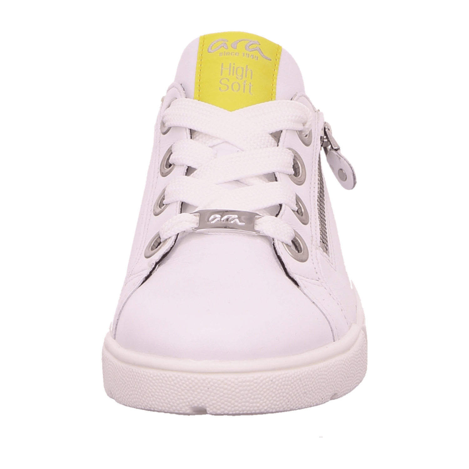 ARA Women's Smooth Leather Lace-Up Sneakers in White
