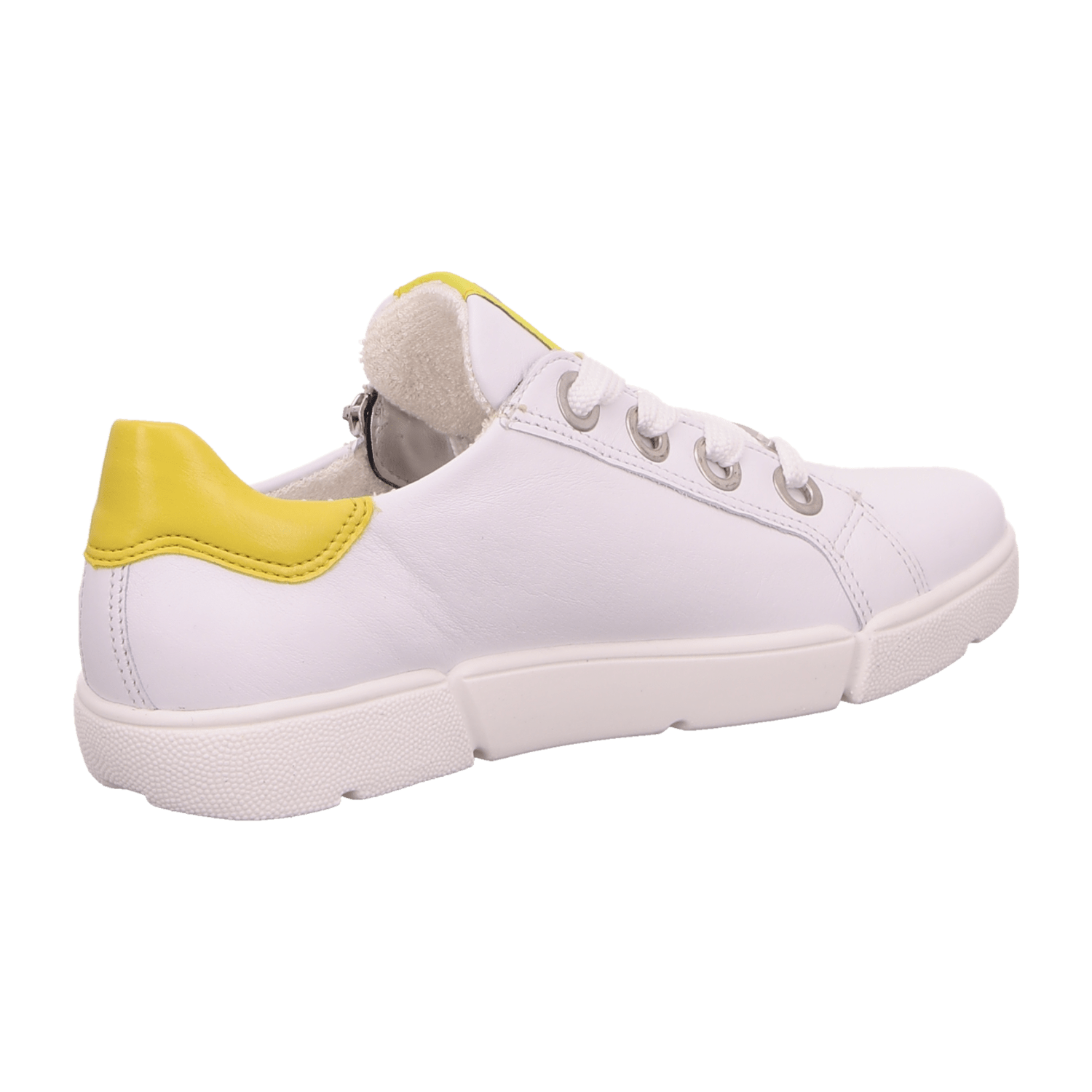 ARA Women's Smooth Leather Lace-Up Sneakers in White