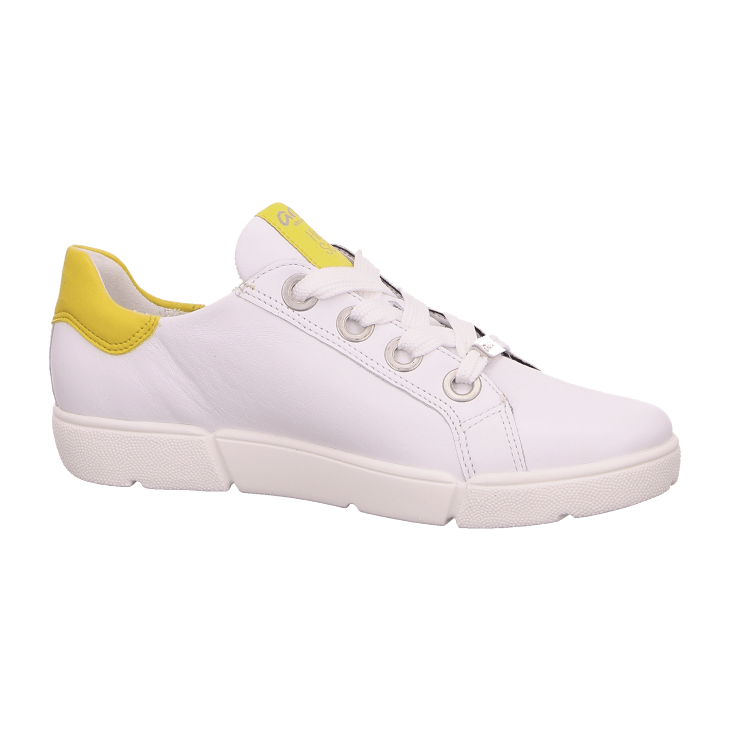 ARA Women's Smooth Leather Lace-Up Sneakers in White