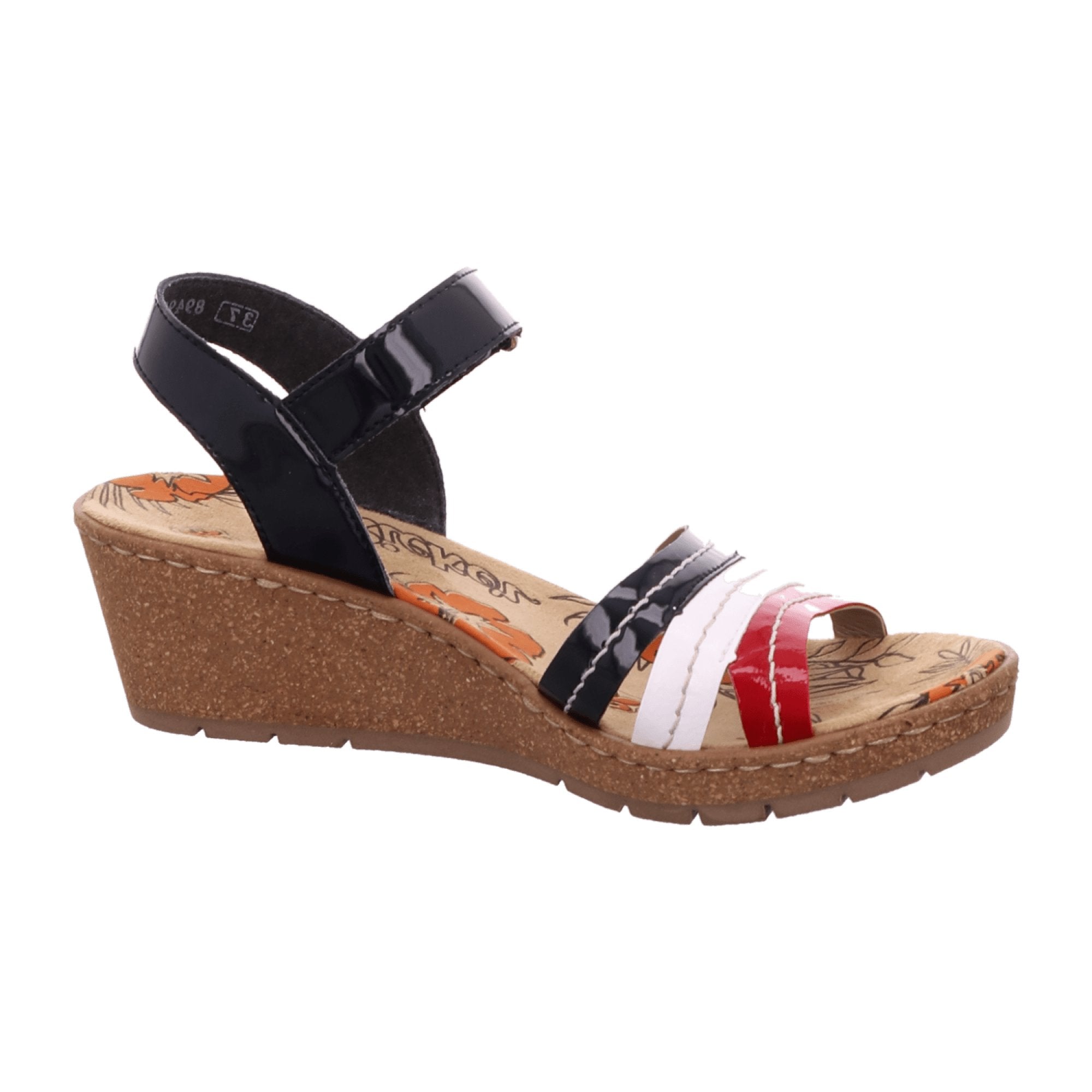 Rieker FSK Women's Blue Sandals Comfortable Wedge Heel Spring Summer Shoes