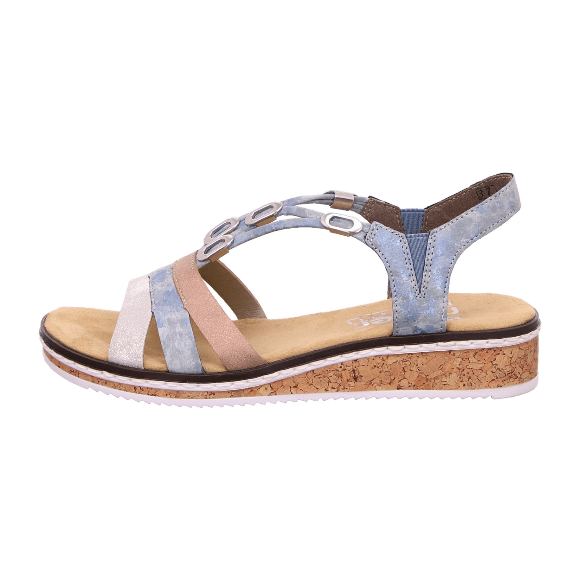 Rieker Women's Gray Sandalette with Elastic Insert and Shock-Absorbing Sole