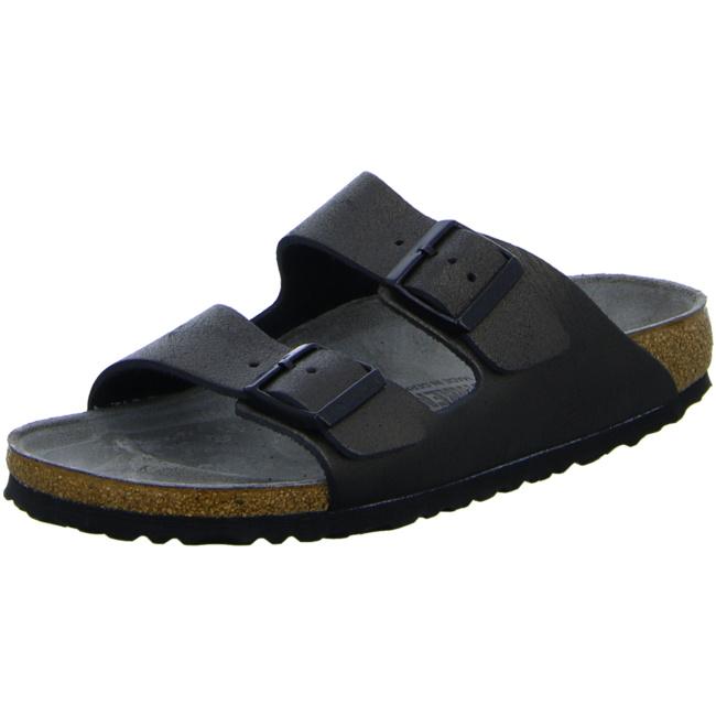 Birkenstock Arizona Washed Metallic Antique Black Leather Slides Sandals Thongs Slippers narrow - Bartel-Shop