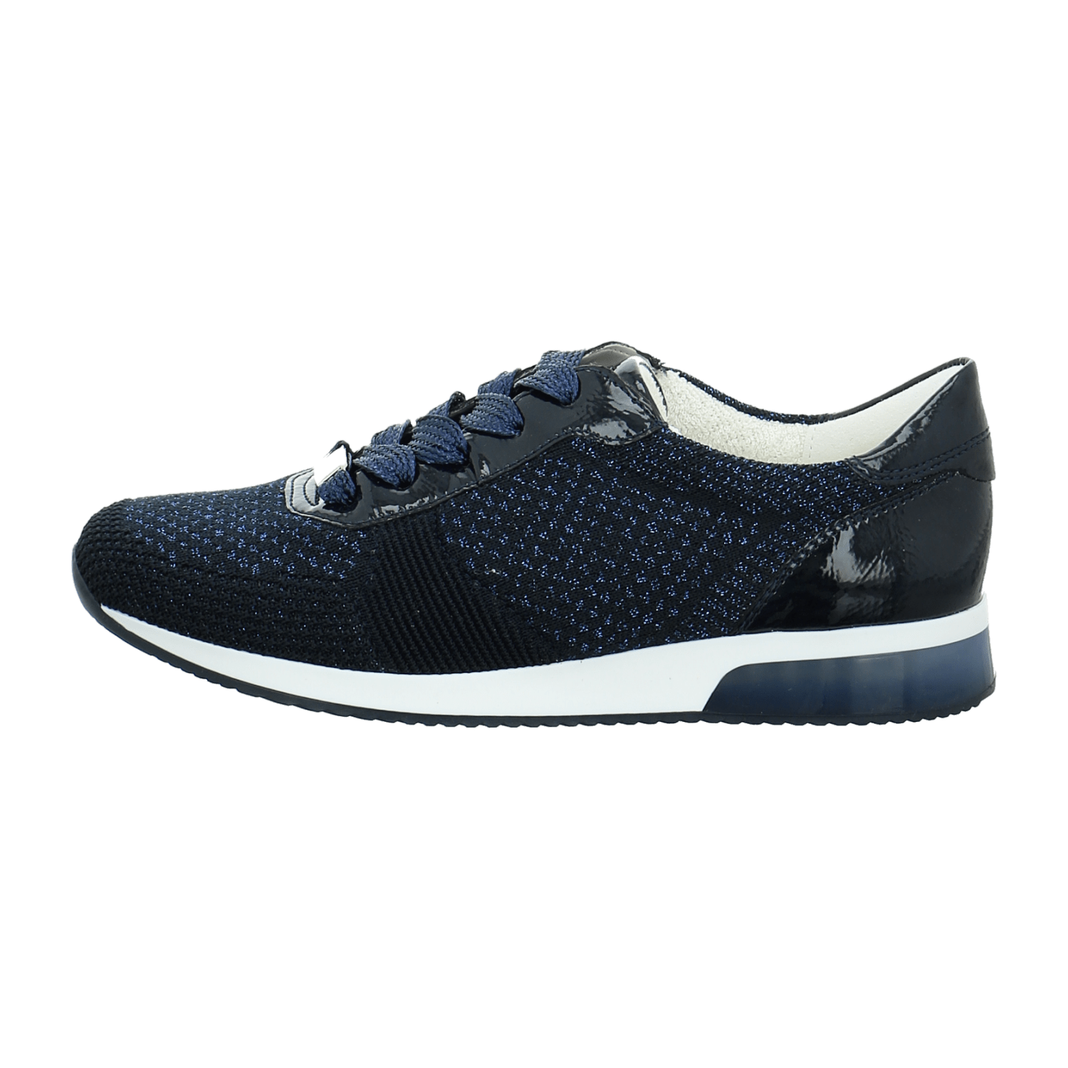 ARA LISBON Women's Lace-Up Shoes Patent Leather Blue Low Top Style Round Toe Cold Weather Lined