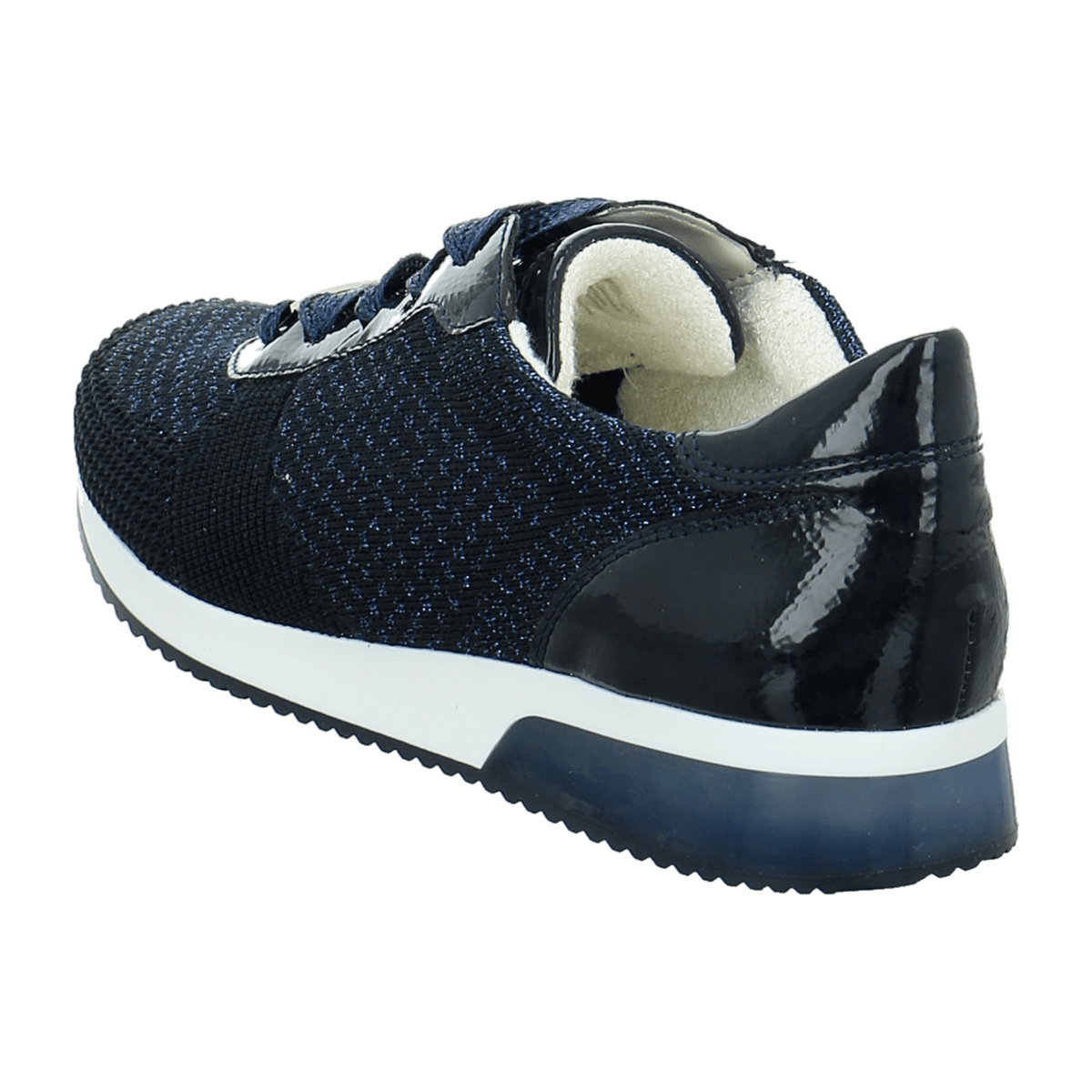 ARA LISBON Women's Lace-Up Shoes Patent Leather Blue Low Top Style Round Toe Cold Weather Lined