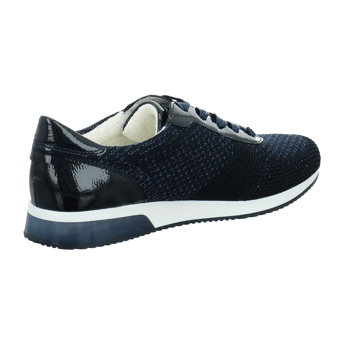 ARA LISBON Women's Lace-Up Shoes Patent Leather Blue Low Top Style Round Toe Cold Weather Lined