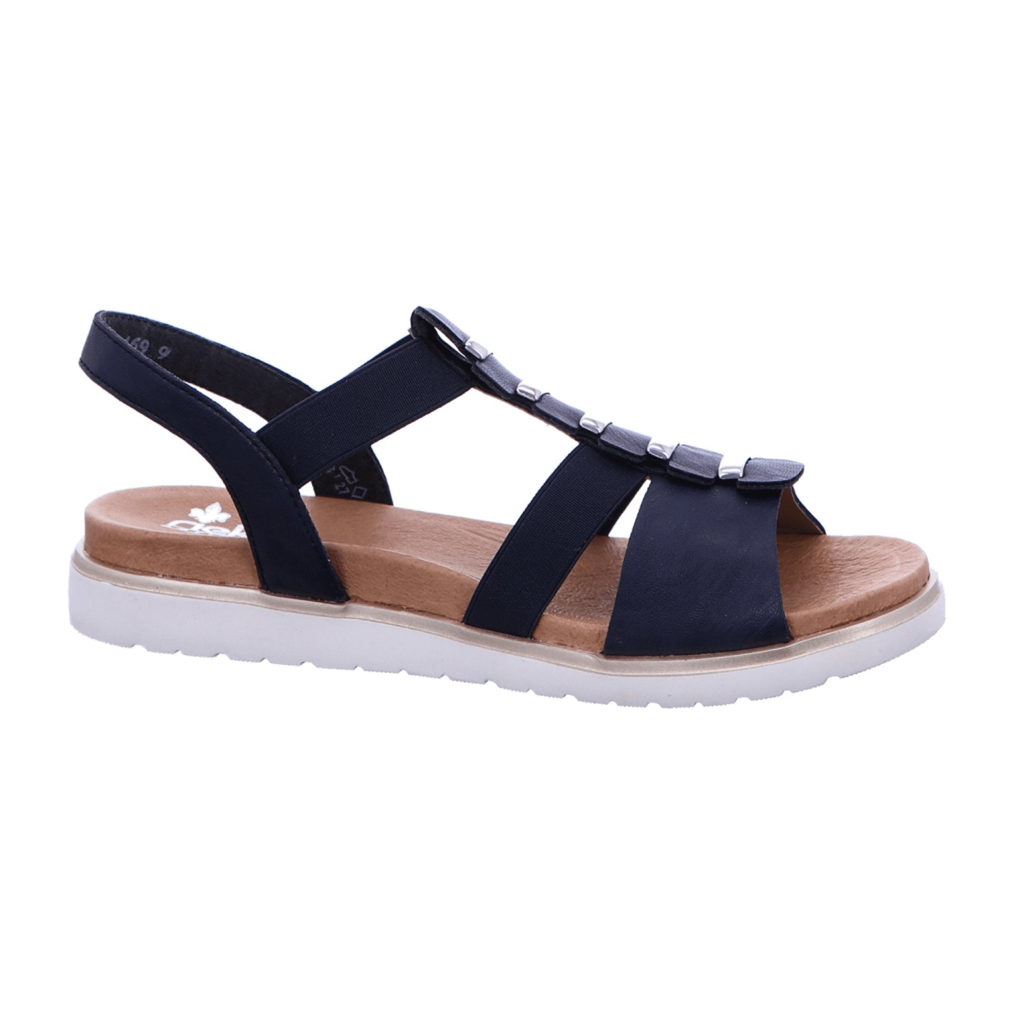 Rieker Women's Blue Sandal Comfortable Strappy Faux Leather Summer Shoe