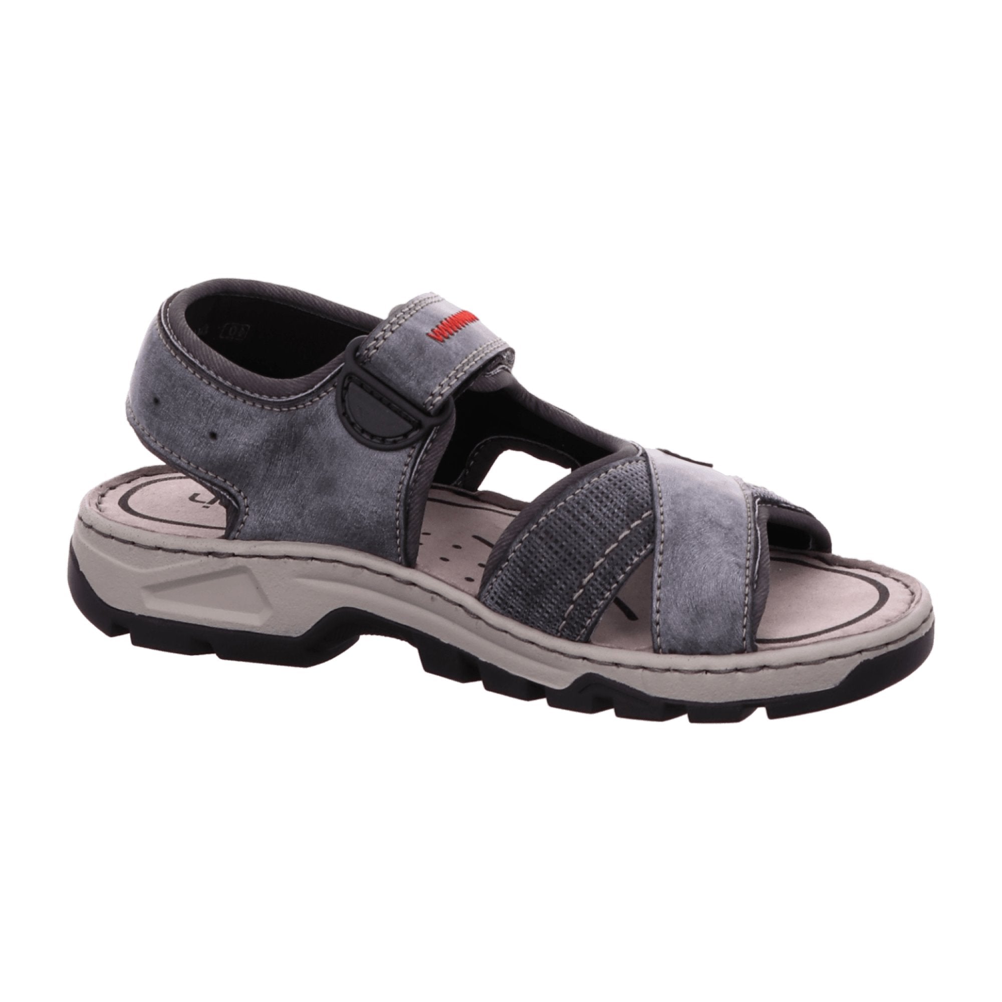Rieker Women's Grey Sandalette with Velcro - Comfortable and Stylish Summer Shoes - Bartel-Shop