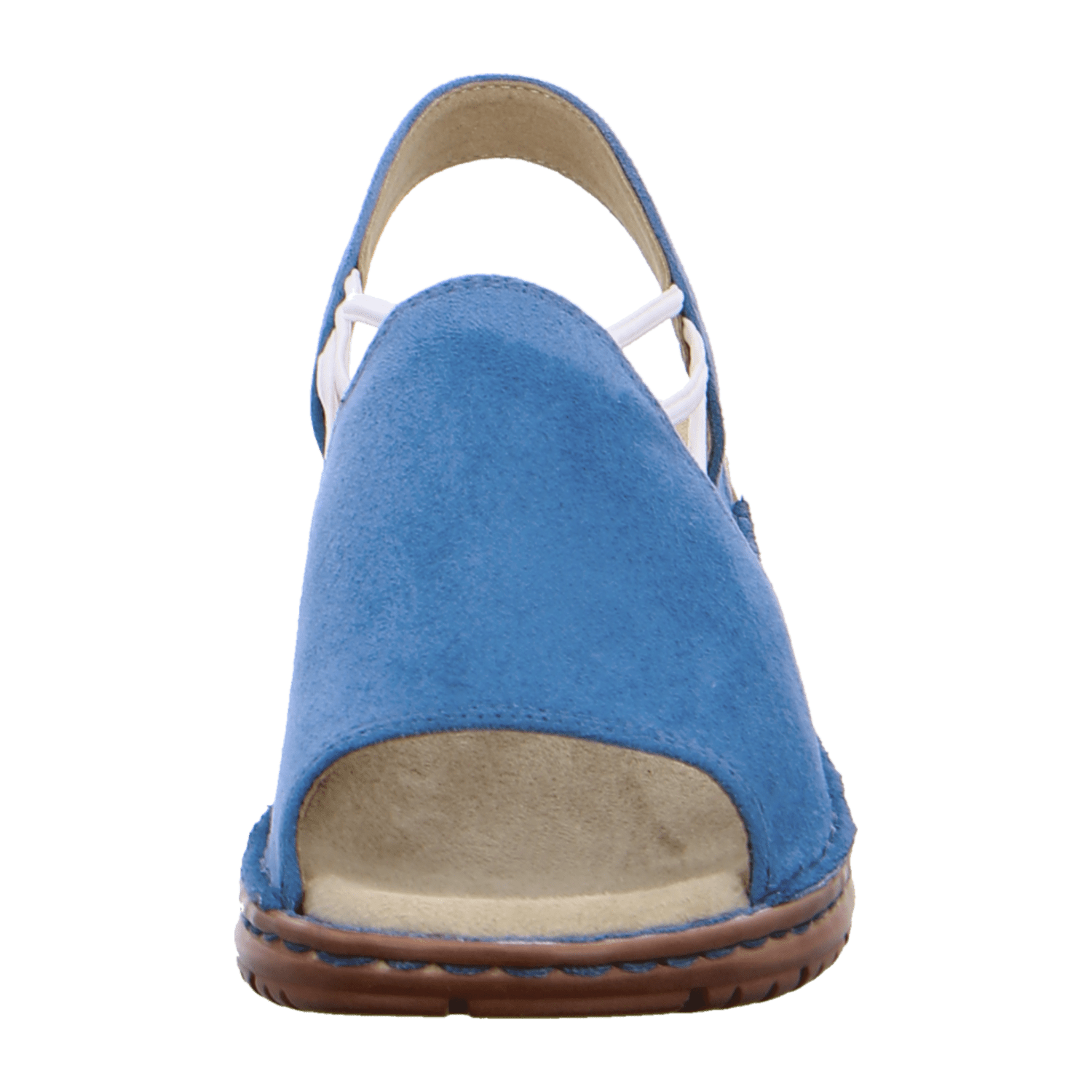 ARA Women's T-Bar Sandals in Blue with Open Toe and Leather Lining Synthetic Sole