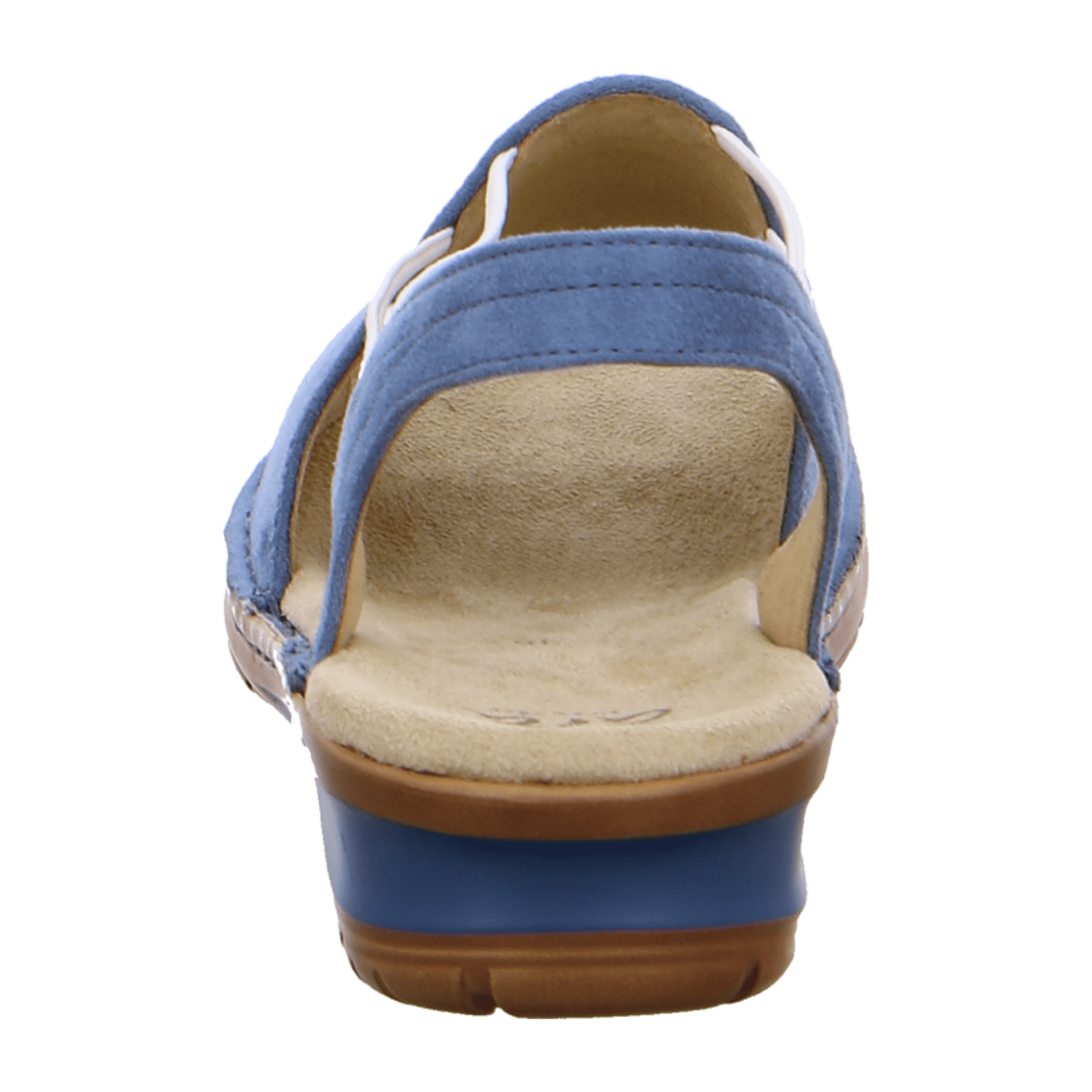 ARA Women's T-Bar Sandals in Blue with Open Toe and Leather Lining Synthetic Sole