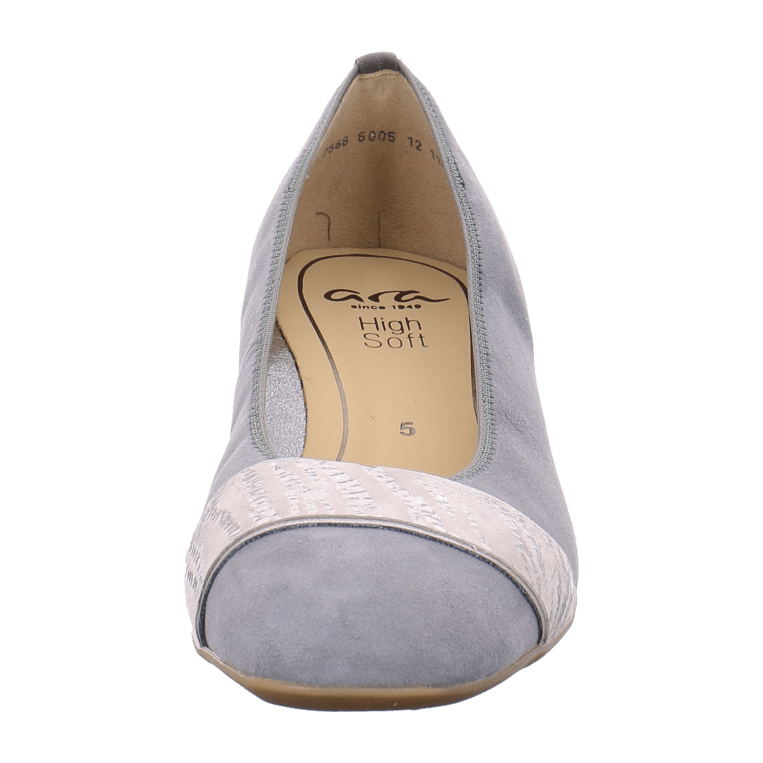 ARA GRAZ Women's Suede Pumps in Grey with Round Toe and Leather Lining