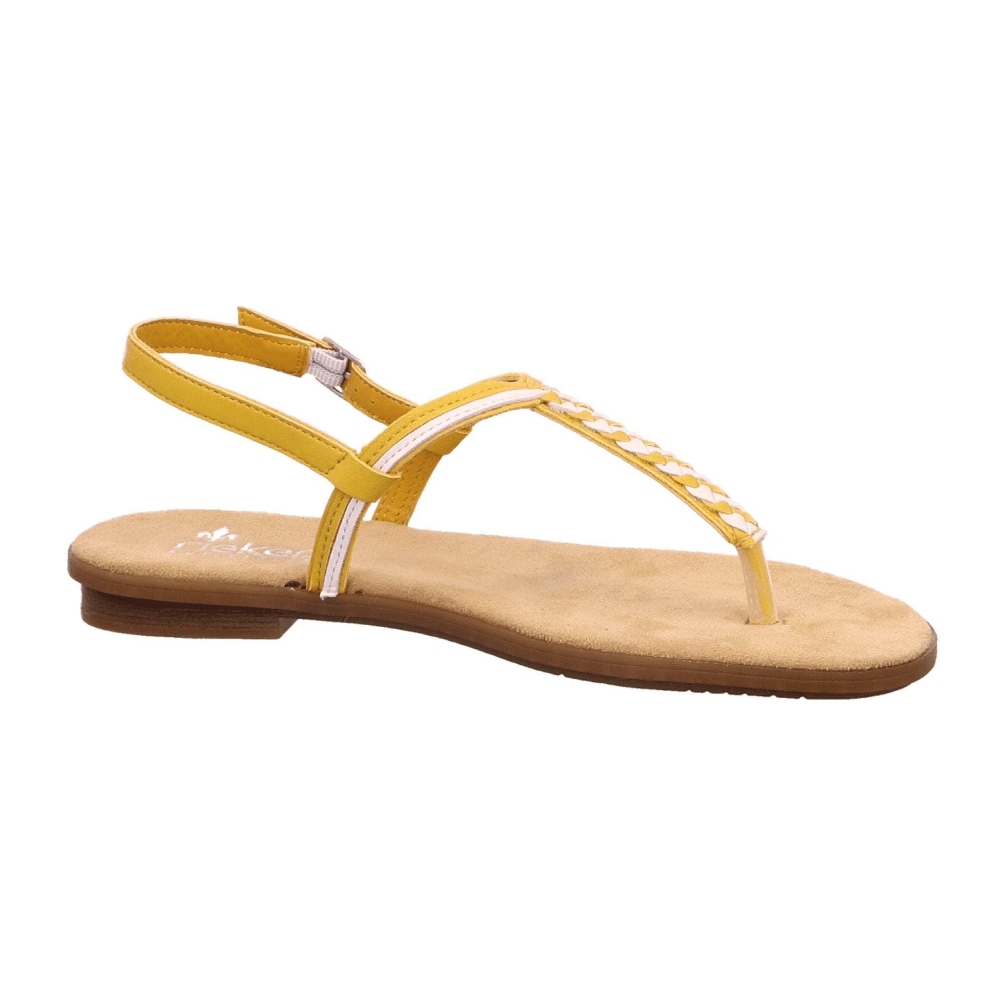 Rieker Women's Yellow Toe Post Sandals 64297-68 Spring Summer Fashion