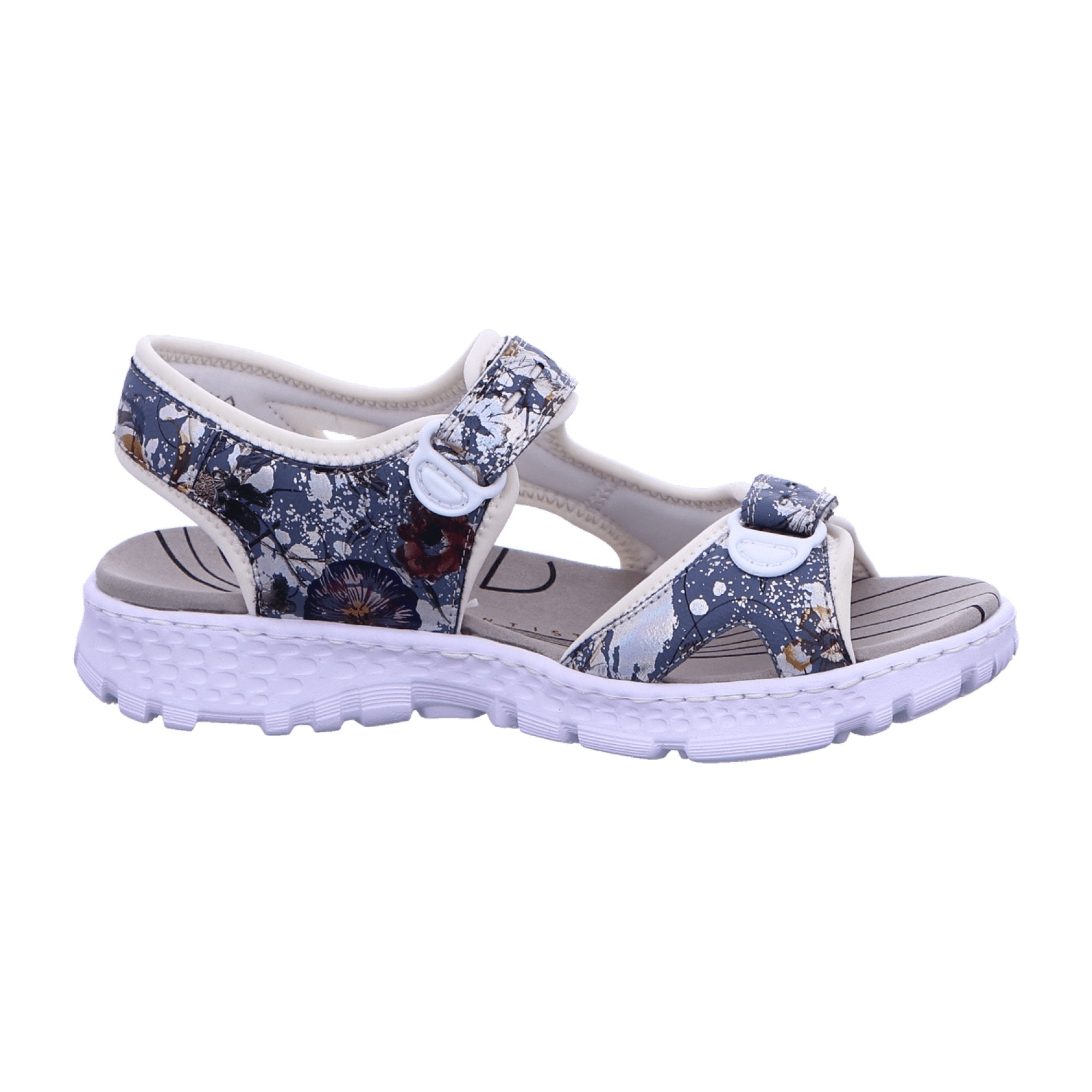 Rieker Women's Blue Sandalette Comfortable Trekking Sandals with Velcro Strap