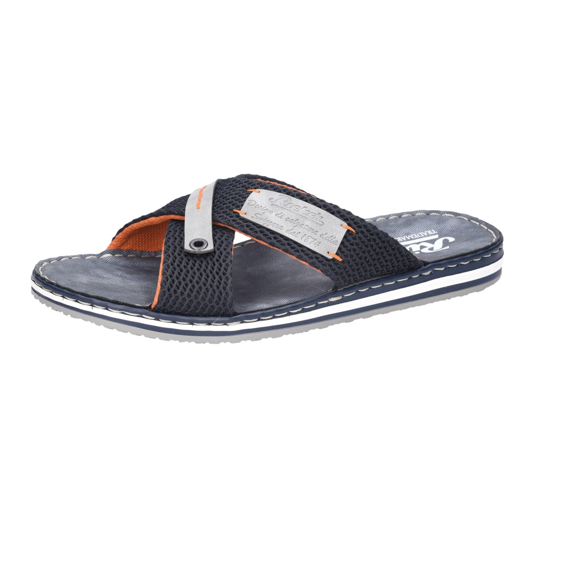 Rieker Blue Slip-On Sandals with Shock Absorbing Sole and Comfort Fit
