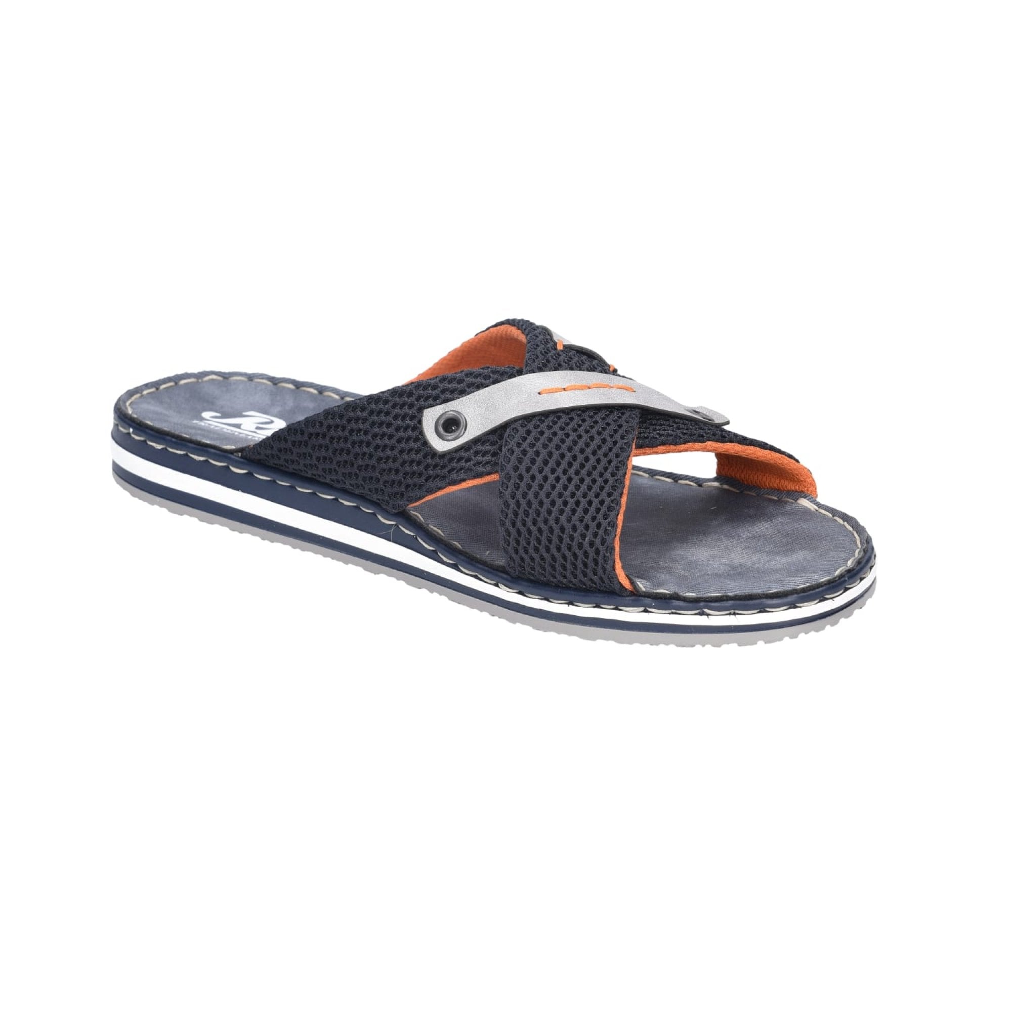 Rieker Blue Slip-On Sandals with Shock Absorbing Sole and Comfort Fit