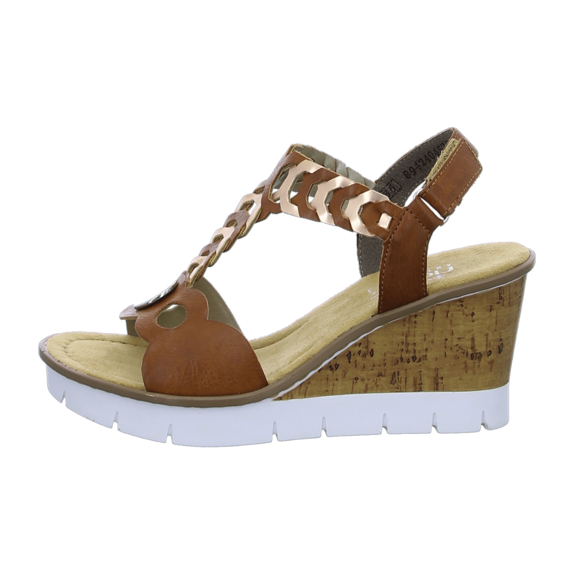 Rieker Women's Brown Wedge Sandals Comfortable Spring Summer Shoes