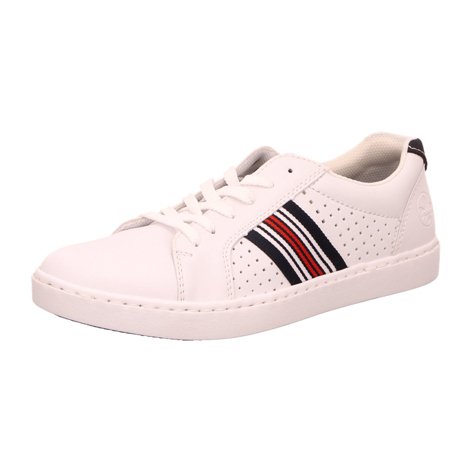 Rieker Men's White Athletic Lace-Up Shoes Synthetic Upper Textile Lining