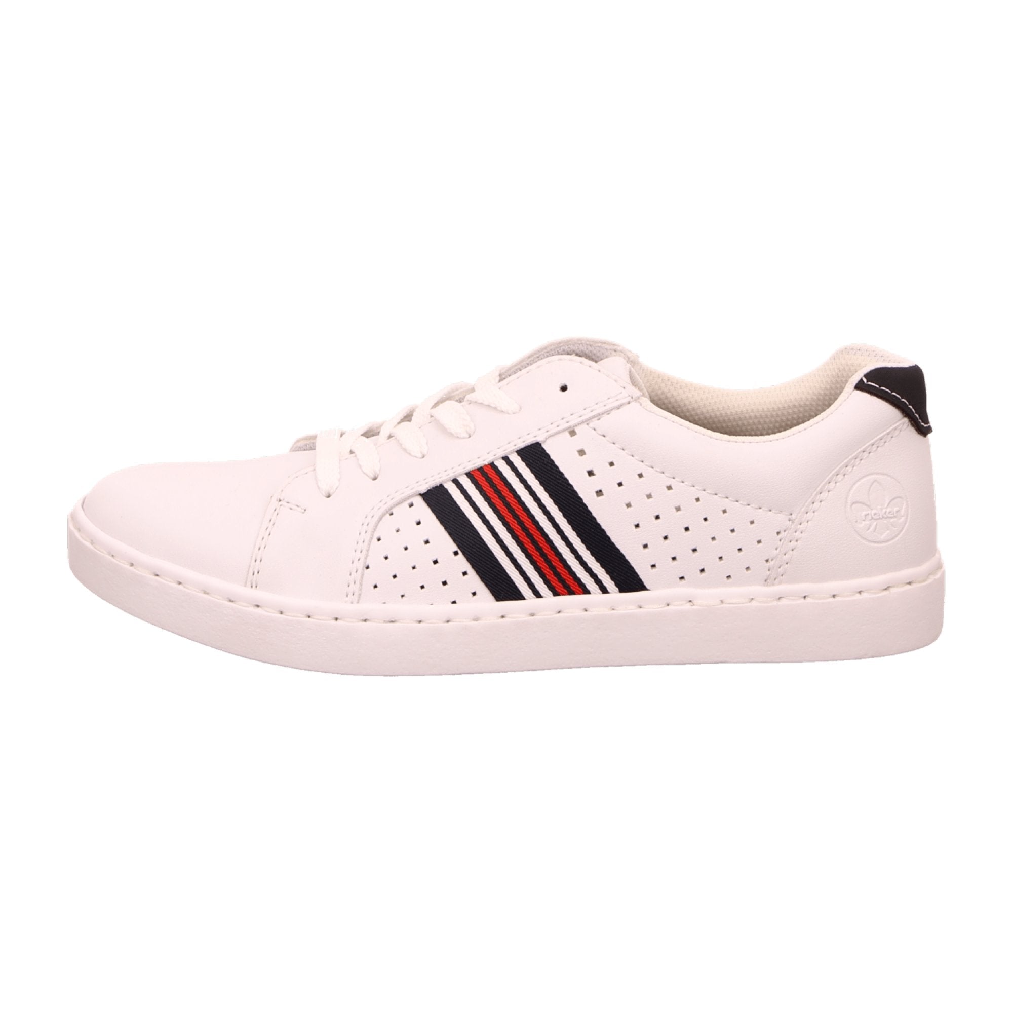 Rieker Men's White Athletic Lace-Up Shoes Synthetic Upper Textile Lining