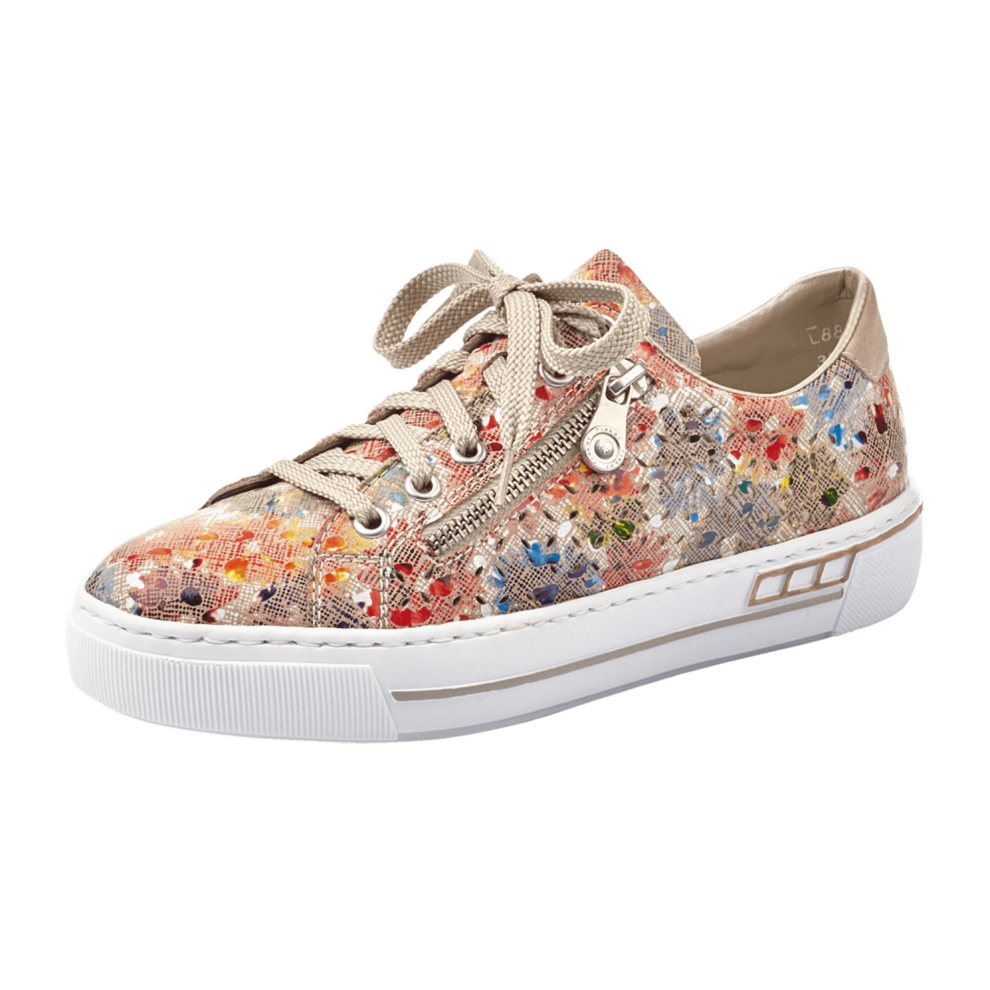Rieker Women's Colorful Lace-Up Sneakers with Lightweight Shock-Absorbing Sole