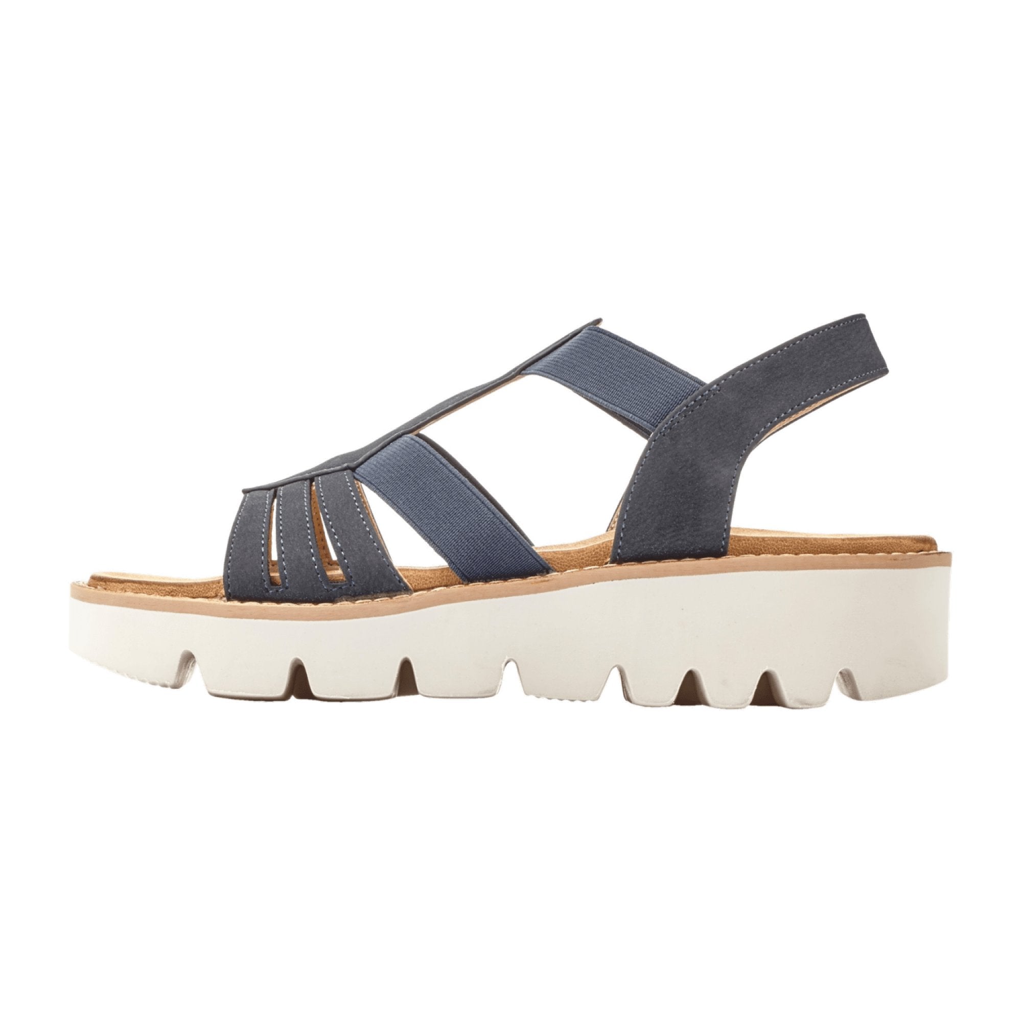 Rieker Bouna Women's Blue Comfort Sandals Open Toe Synthetic Spring Summer