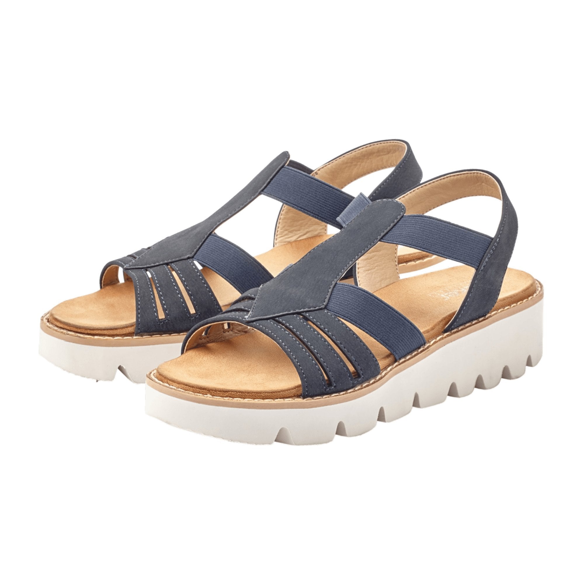 Rieker Bouna Women's Blue Comfort Sandals Open Toe Synthetic Spring Summer