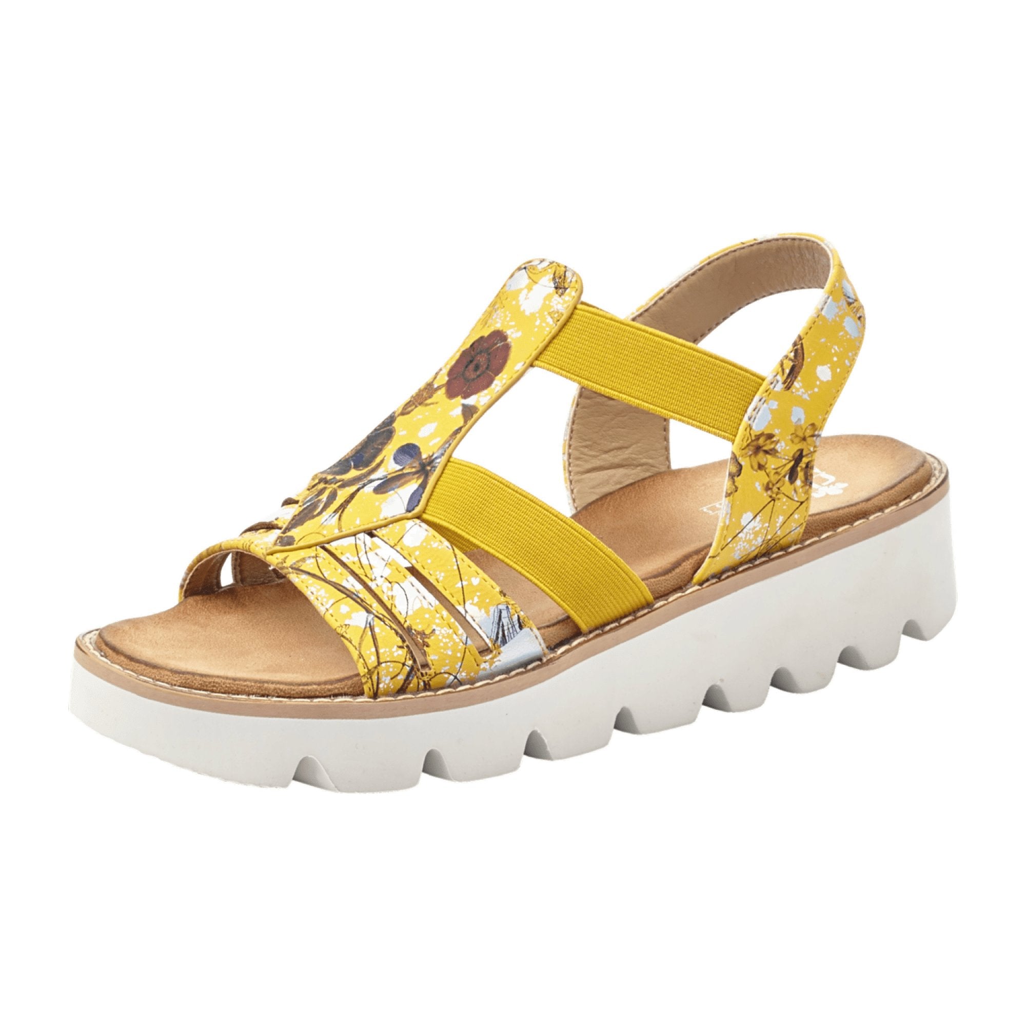 Rieker Bouna Yellow Women's Sandals Open Toe Comfortable Spring Summer Shoes