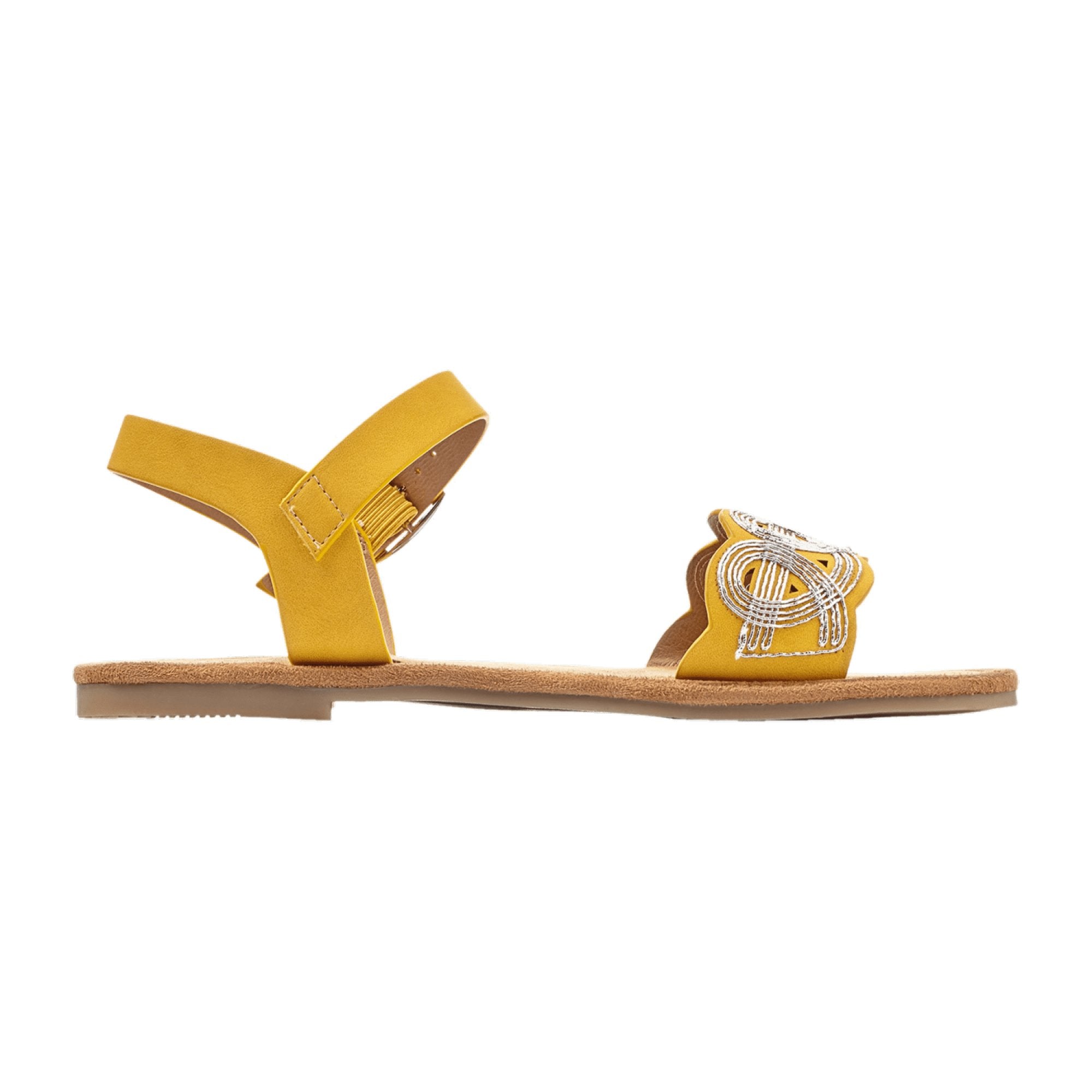 Rieker Women's Yellow Sandals with Strap Closure and Flexible Sole