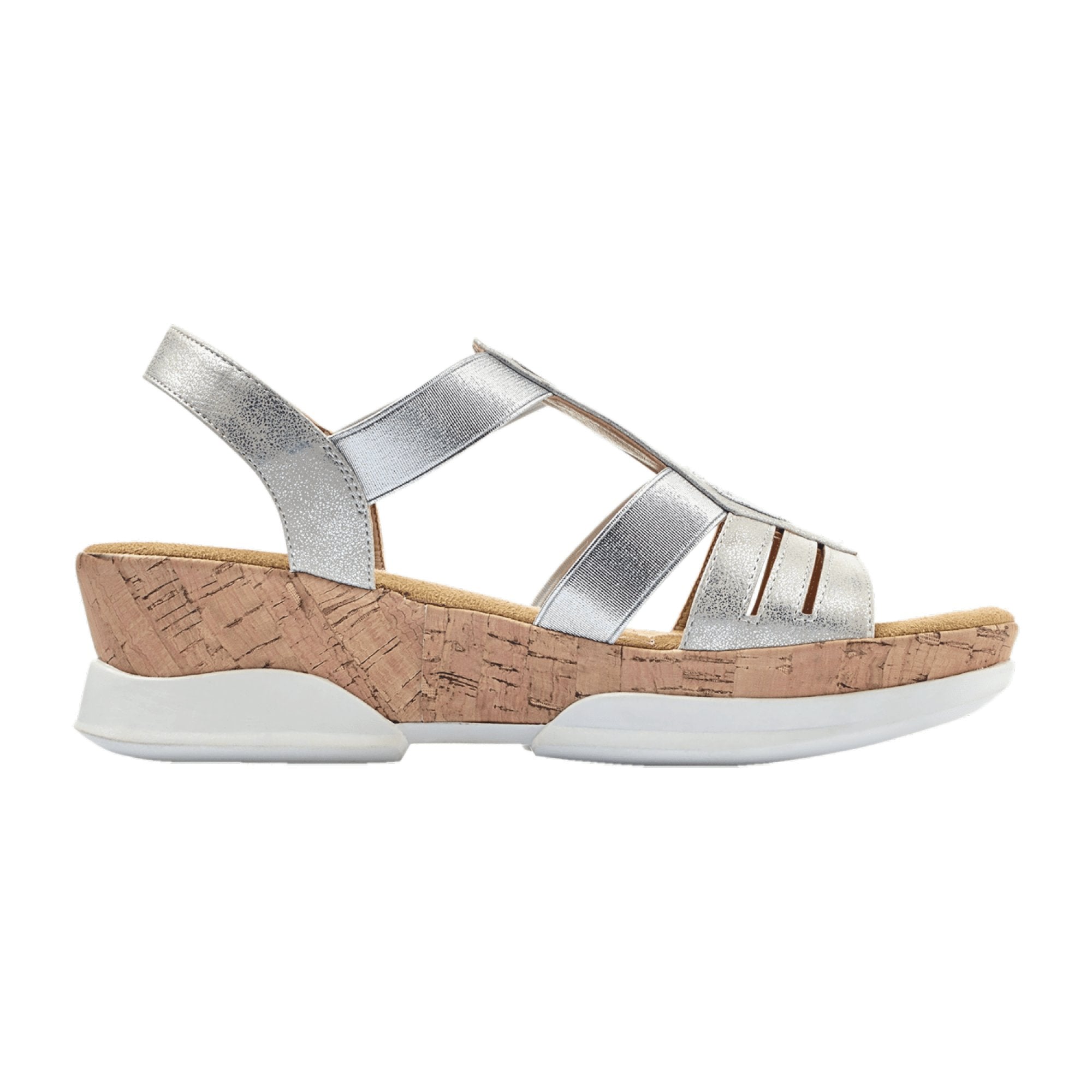 Rieker Comfortable Women's Silver Sandals Available Online with Fast Shipping