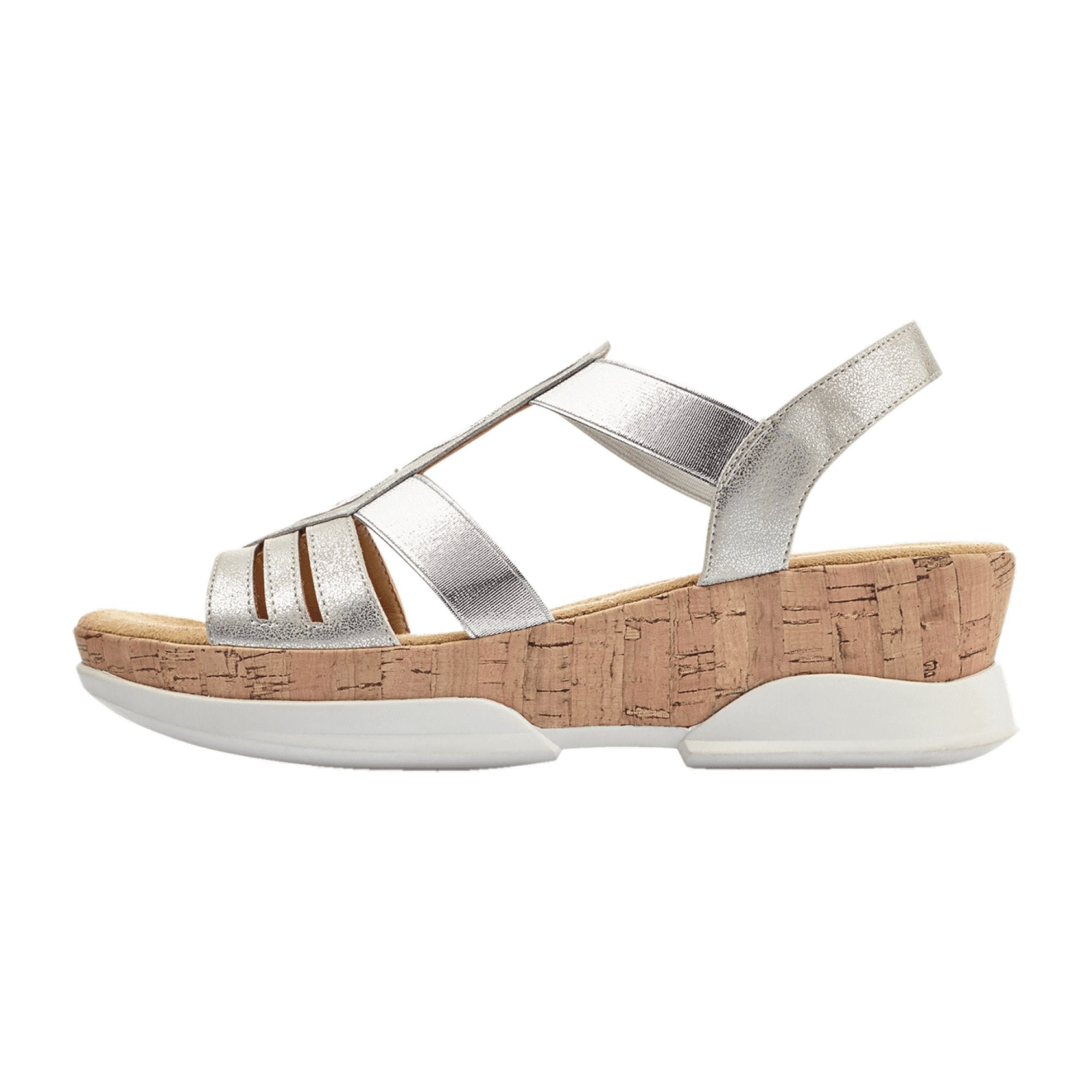 Rieker Comfortable Women's Silver Sandals Available Online with Fast Shipping