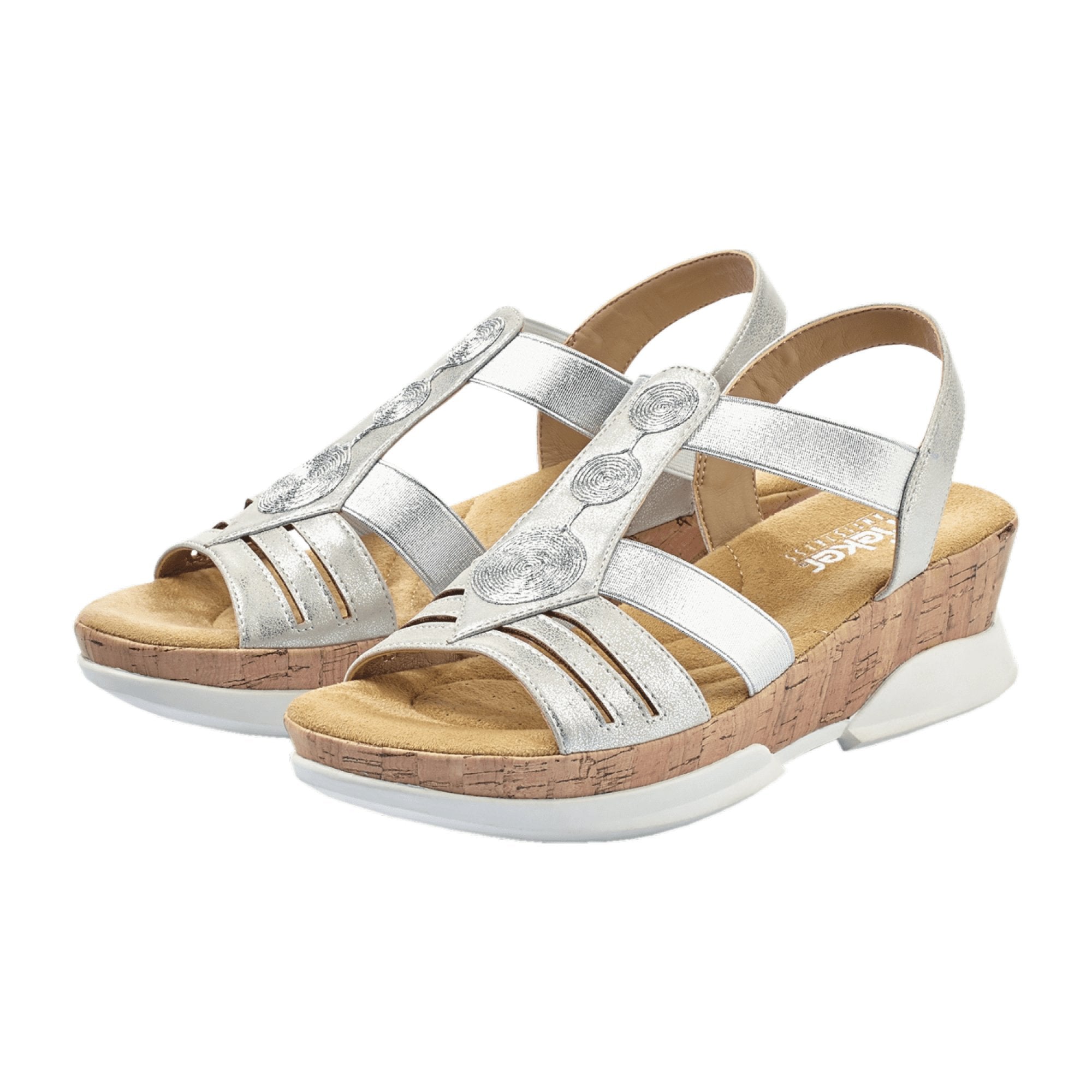 Rieker Comfortable Women's Silver Sandals Available Online with Fast Shipping