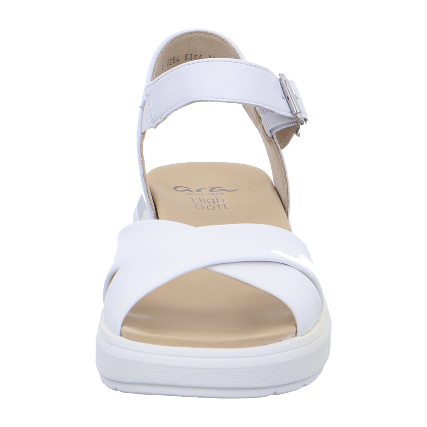 ARA IBIZA Women's Ankle Strap Sandals in White Smooth Leather with Buckle