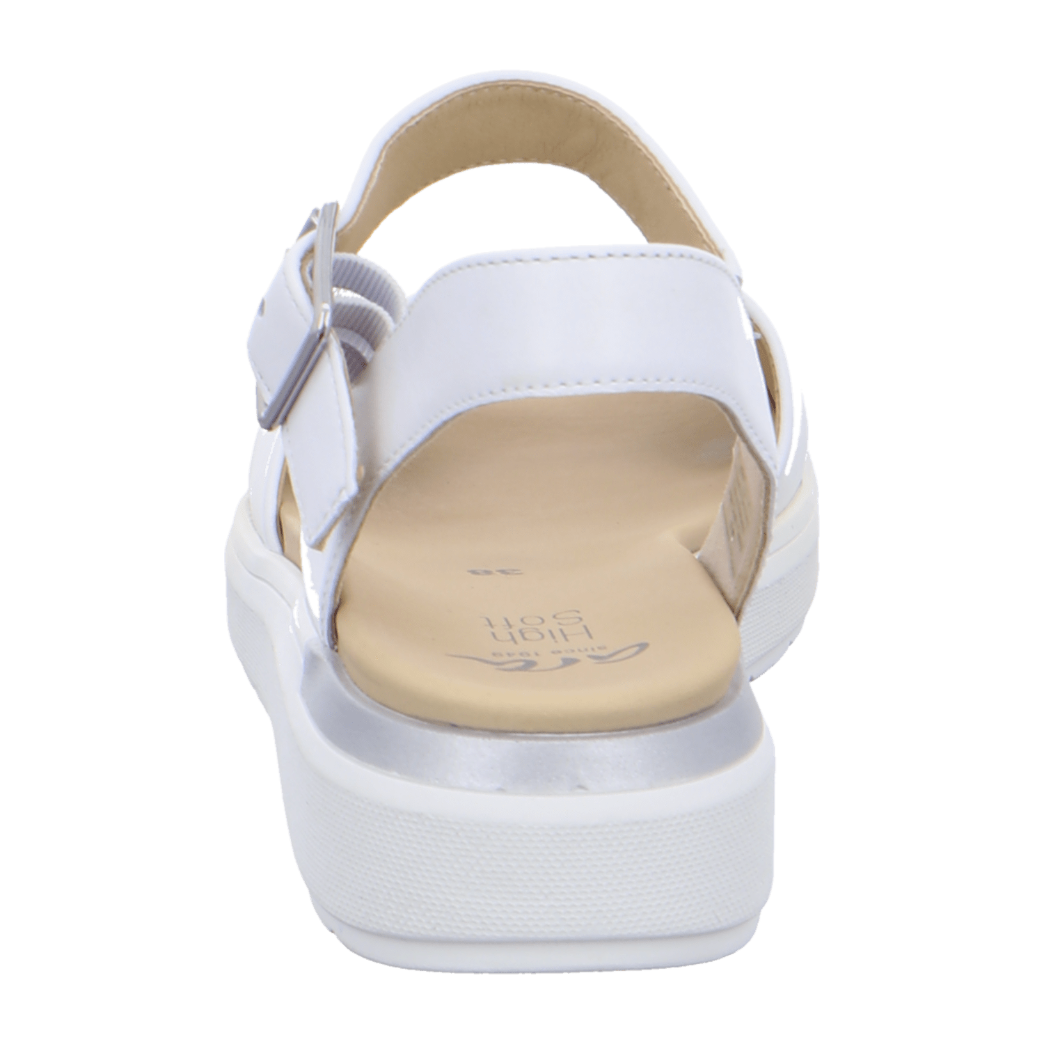 ARA IBIZA Women's Ankle Strap Sandals in White Smooth Leather with Buckle