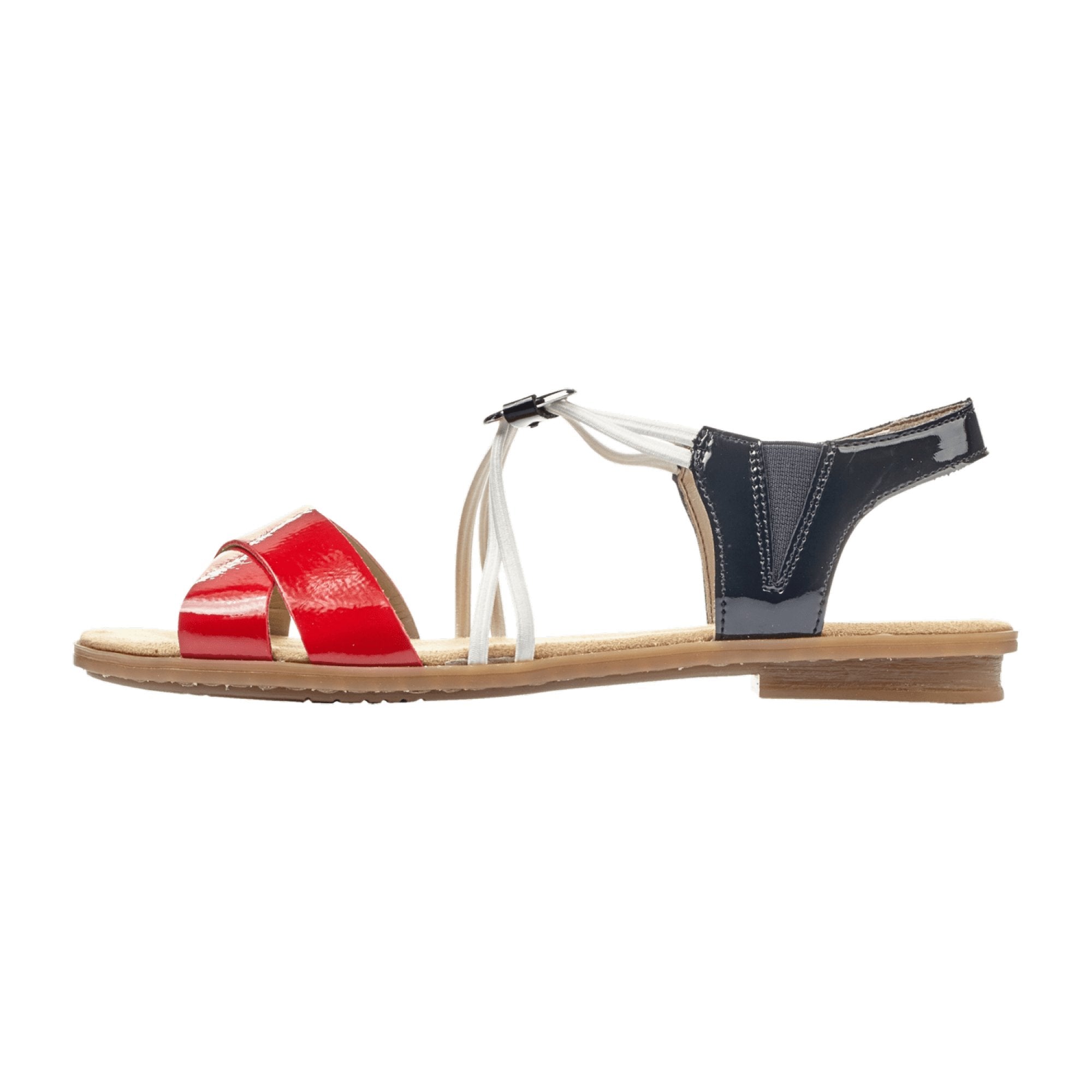 Rieker Comfortable Red Sandals for Women Spring Summer Slip-On Shoes - Bartel-Shop