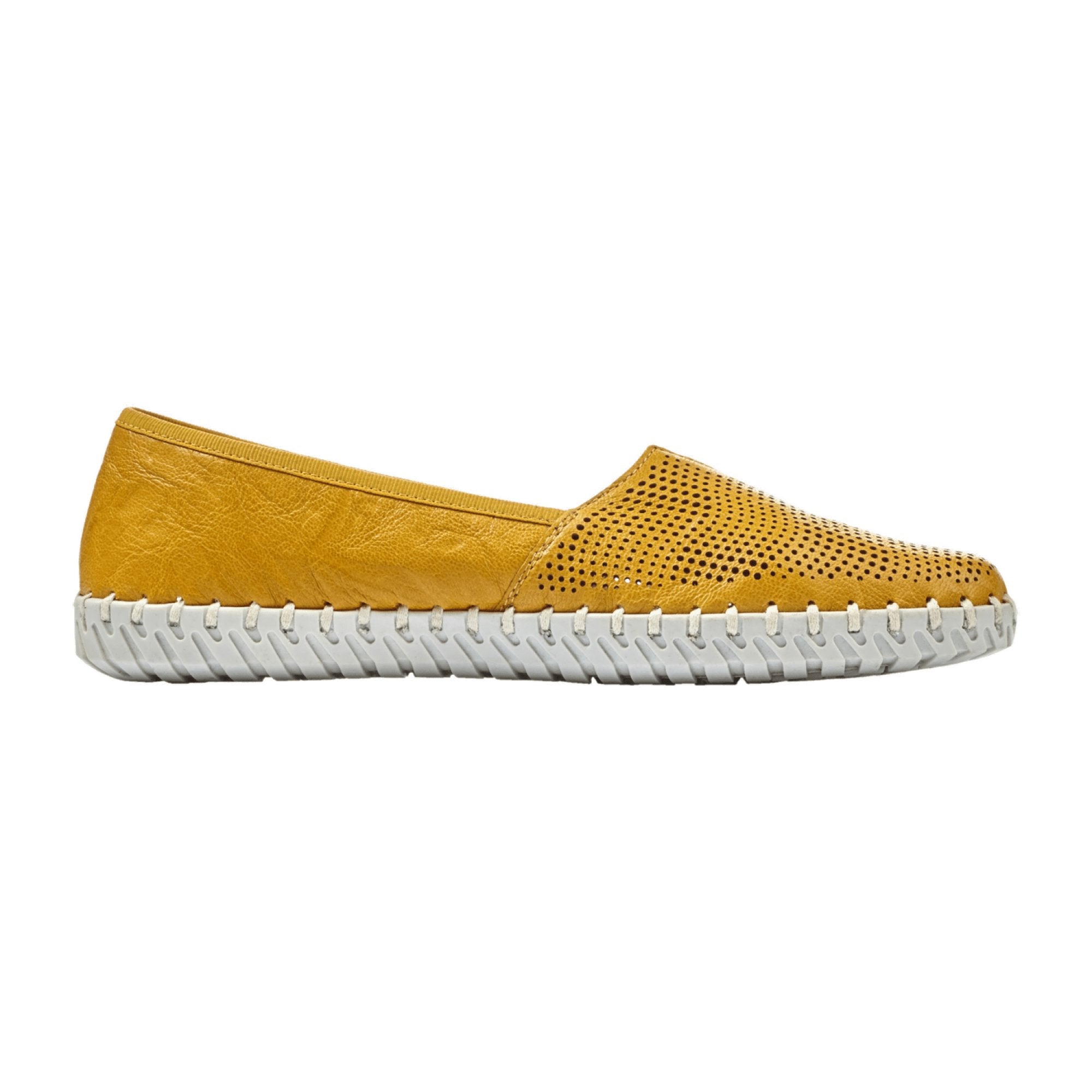 Rieker Women's Yellow Comfort Slip-On Shoes Leather Upper Flat Heel