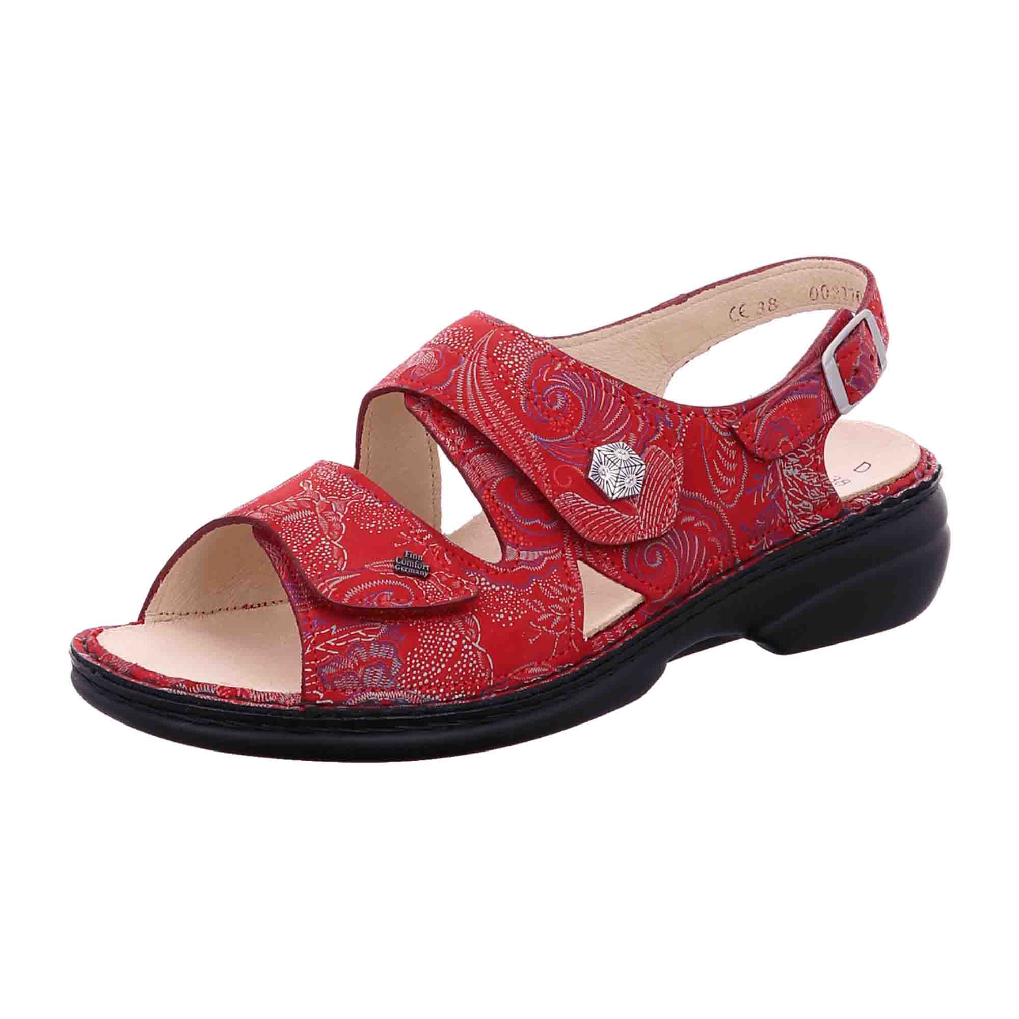 Finn Comfort Milos Red Sandals for Women - Stylish & Comfortable