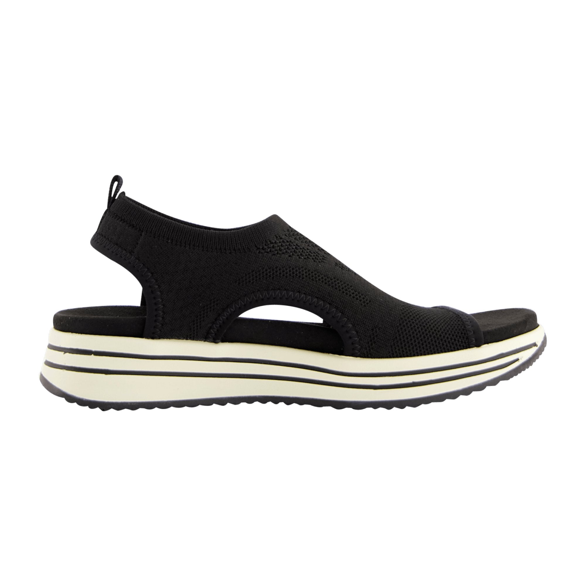 Remonte Women's Black Slip-On Sandals Lightweight Soft Footbed Comfortable