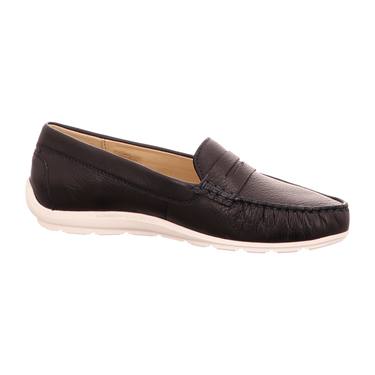 ARA Alabama Women's Smooth Leather Blue Slip-On Moccasin with Leather Lining