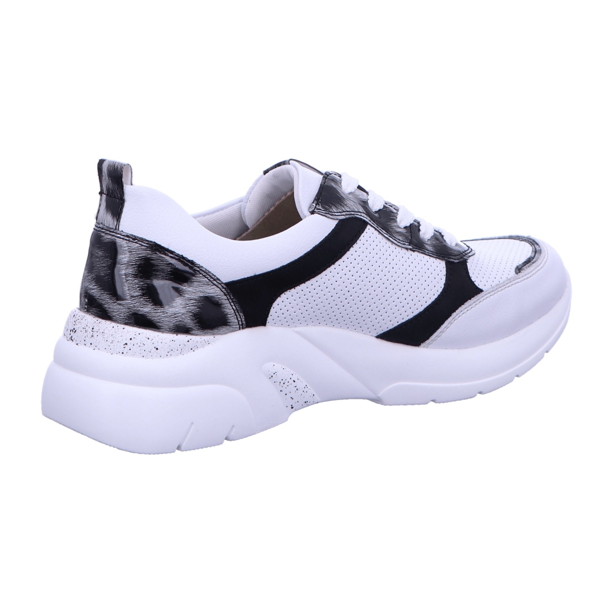 Remonte White Athletic Lace-Up Shoes for Women Leather Textile Synthetic