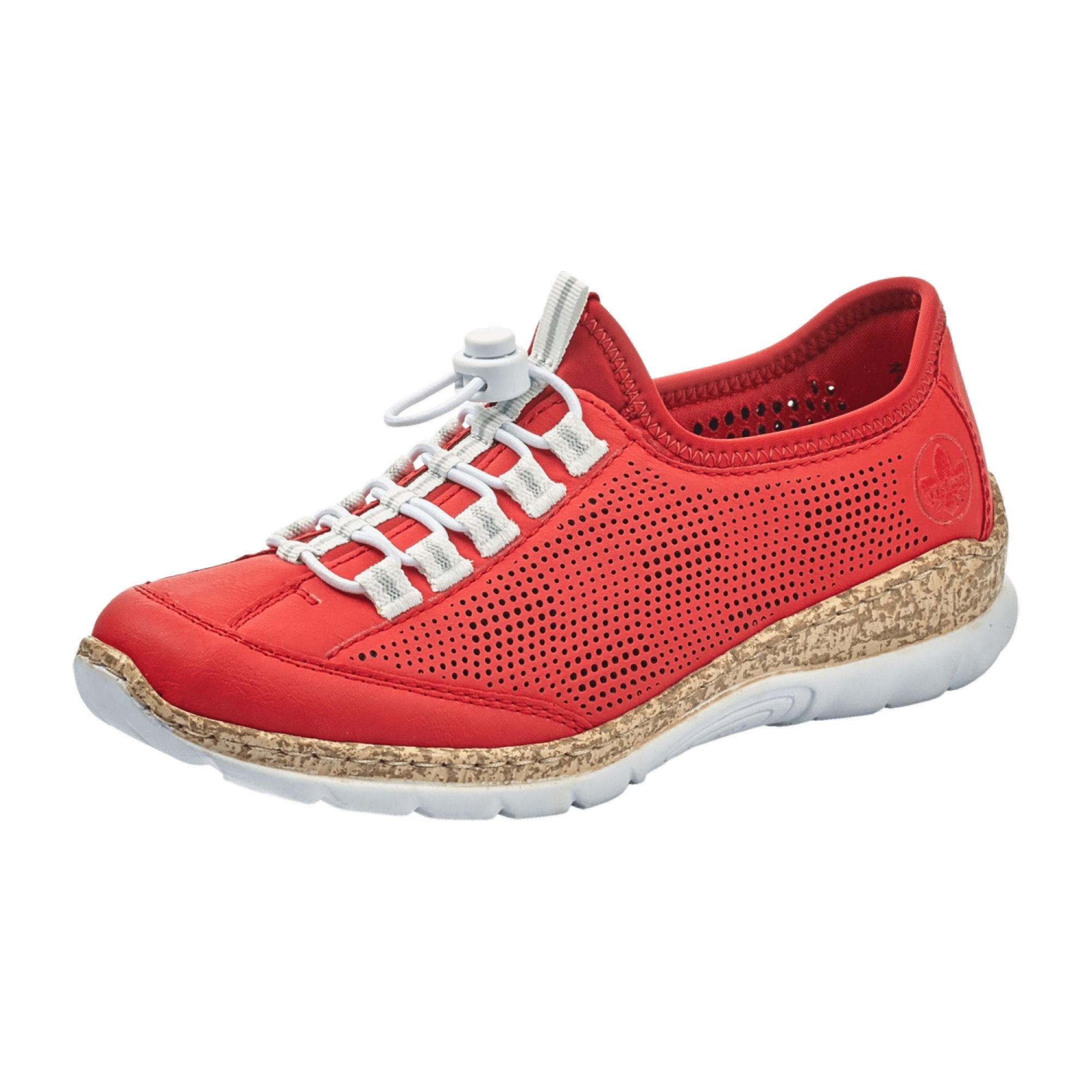 Rieker N42W8-33 Red Women's Slip-On Shoes Synthetic Leather Textile Lining