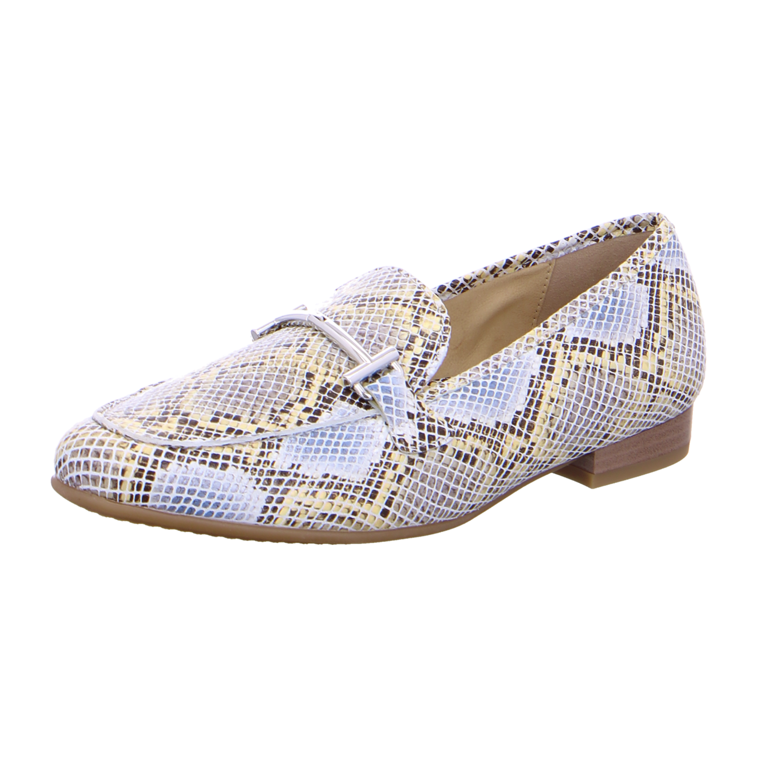 ARA KENT Women's Leather Animal Print Slip-On Loafers Round Toe