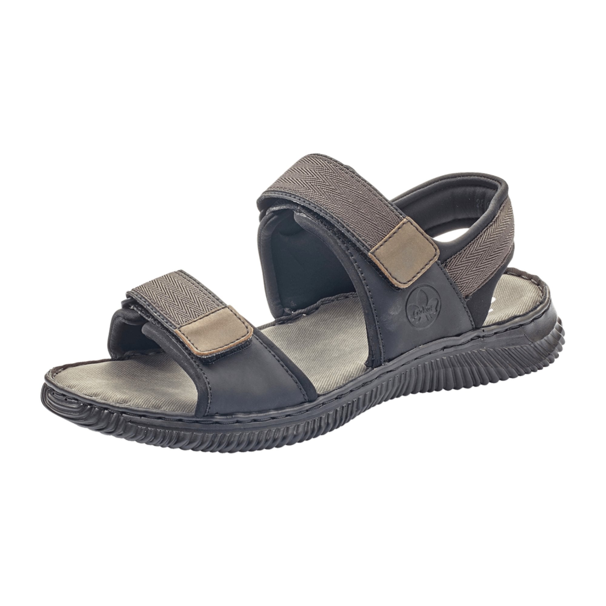 Rieker Black Sandalette Comfortable Summer Shoe with Adjustable Straps and Cushioned Sole