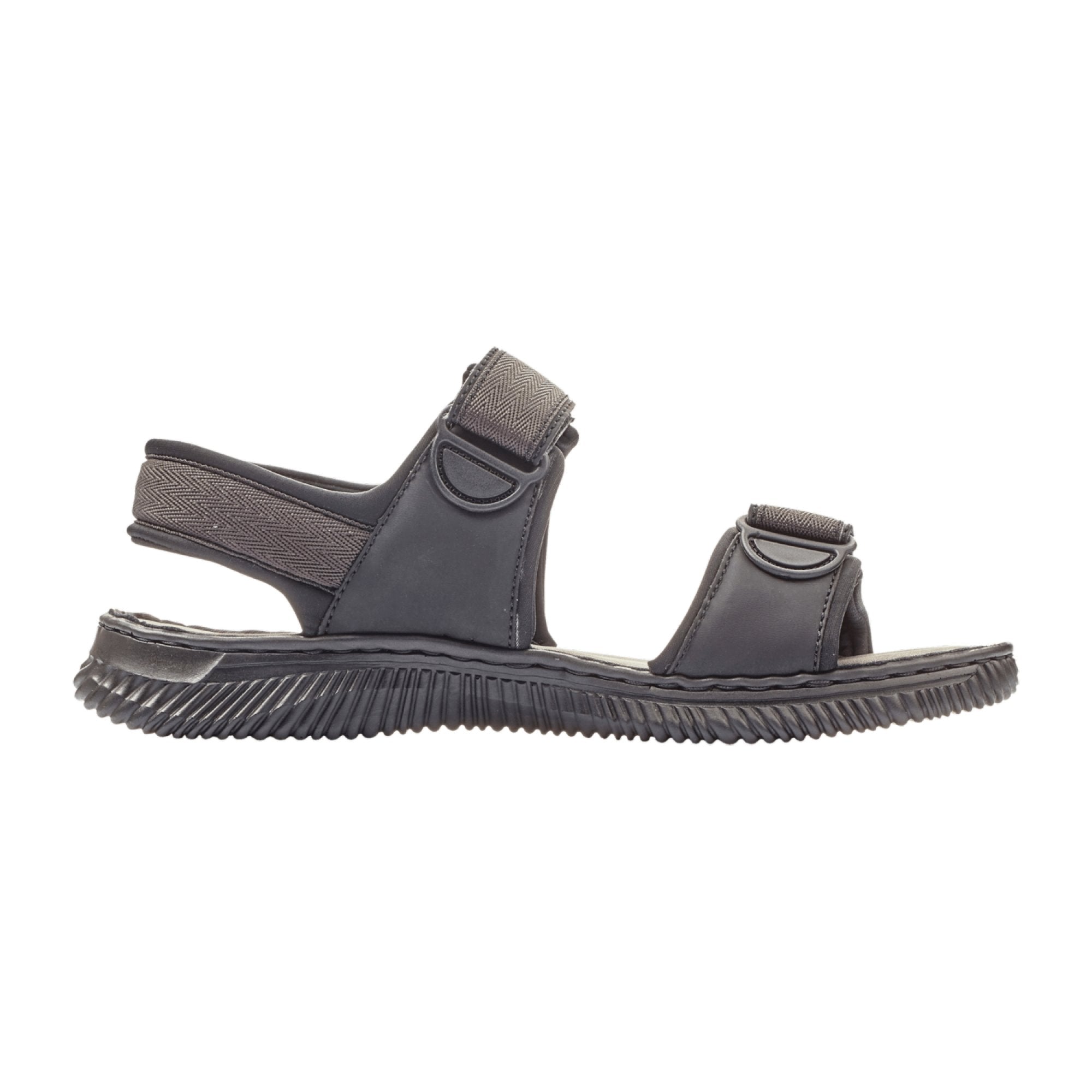 Rieker Black Sandalette Comfortable Summer Shoe with Adjustable Straps and Cushioned Sole